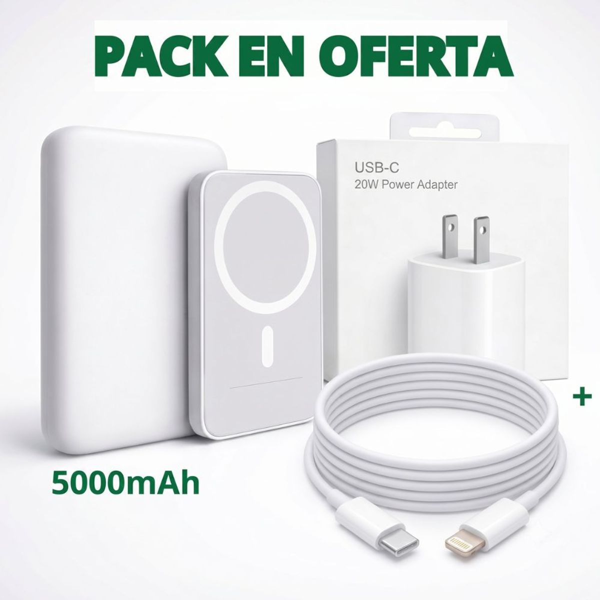 GENERICO - PACK CARGA RÁPIDA BATERÍA MAGNÉTICA LIGHTNING
