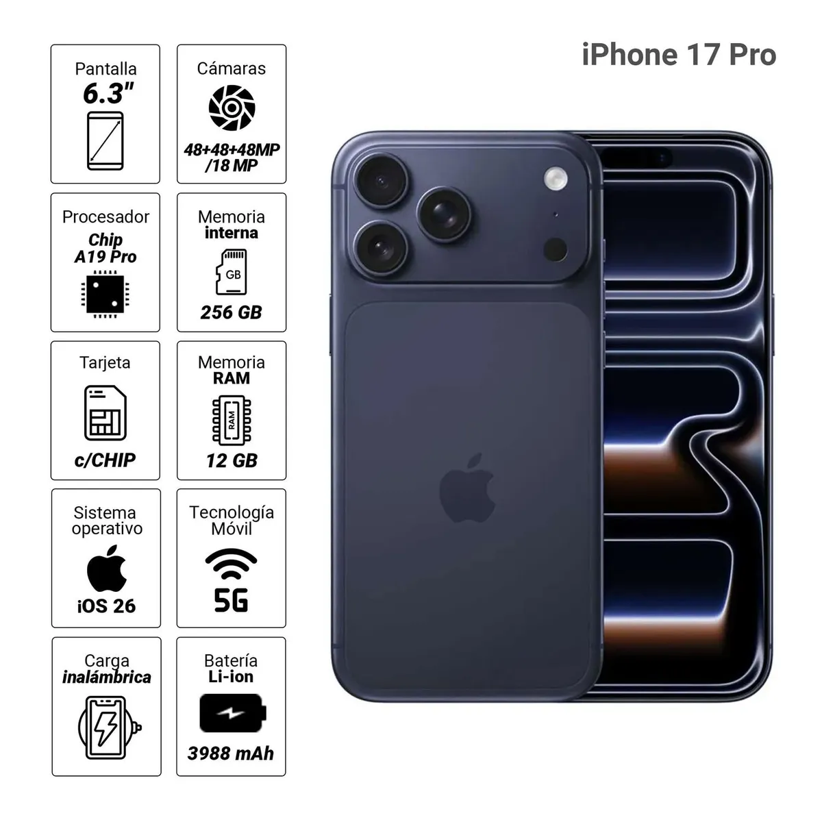 APPLE - iPhone 17 Pro 5G 256GB 12GB RAM 6.3” sierra