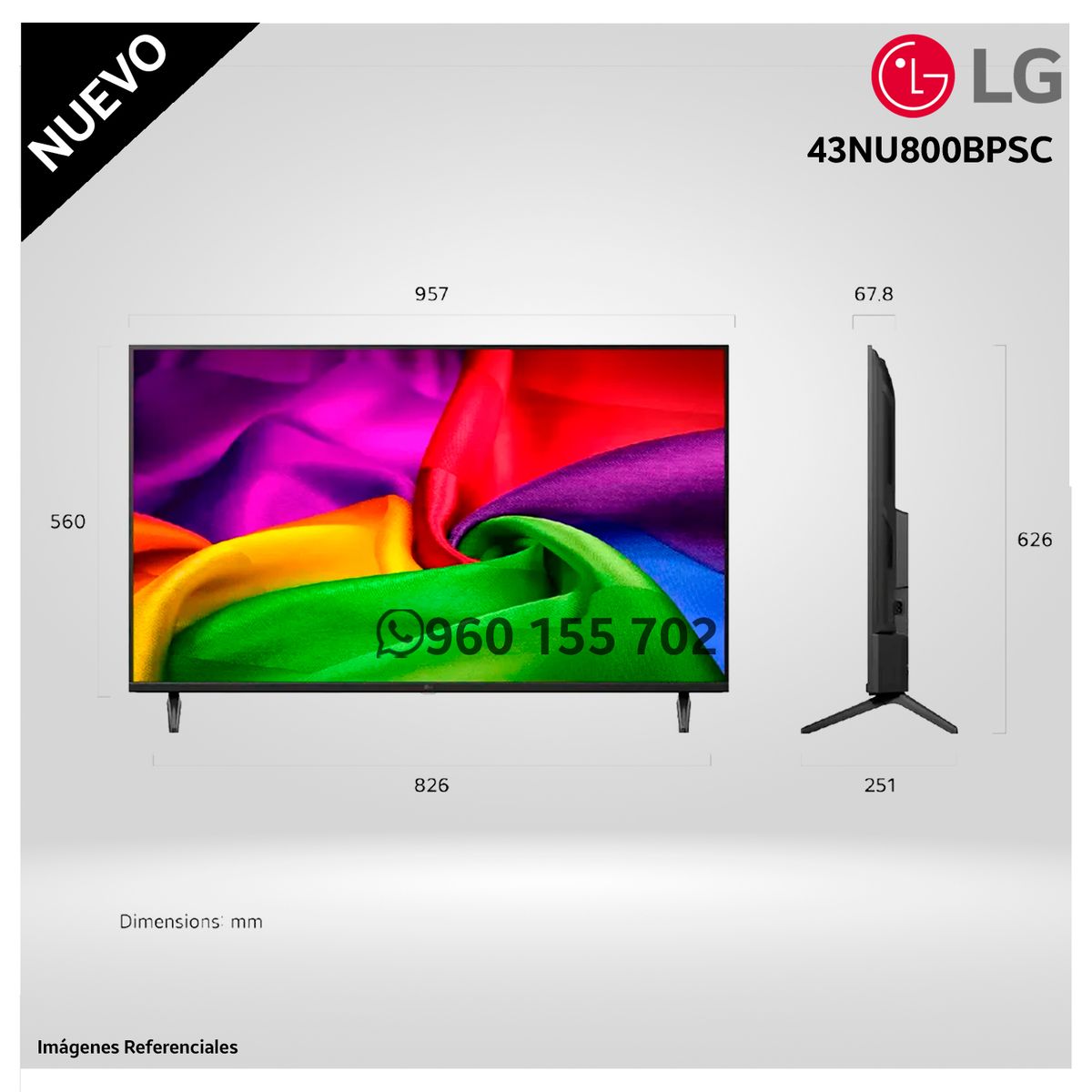 LG - Televisor LG 43" ThinQ AI Nano Smart TV webOS 2026 43NU800BPSC