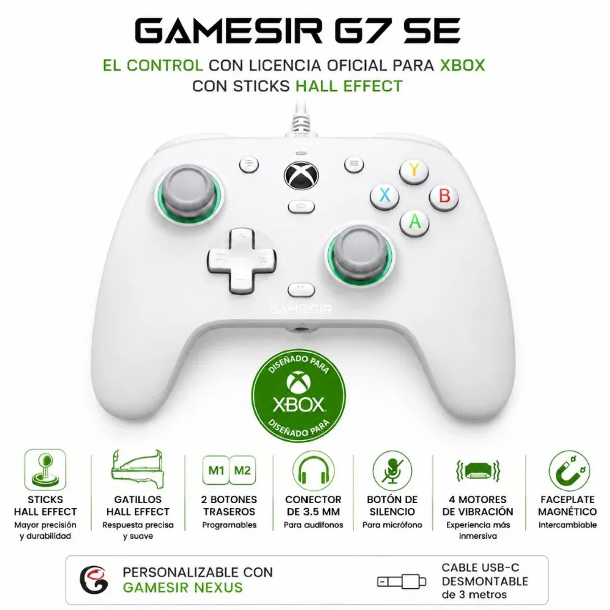 GAMESIR - Gamesir G7 SE Blanco Mando para Xbox y PC