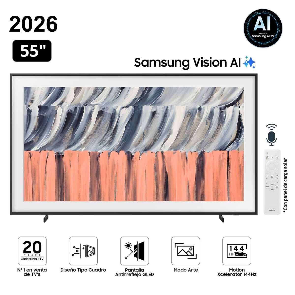 SAMSUNG - Televisor Samsung The Frame 55" Qled 4k Vision AI Smart TV 55LS03HE - Nuevo 2026