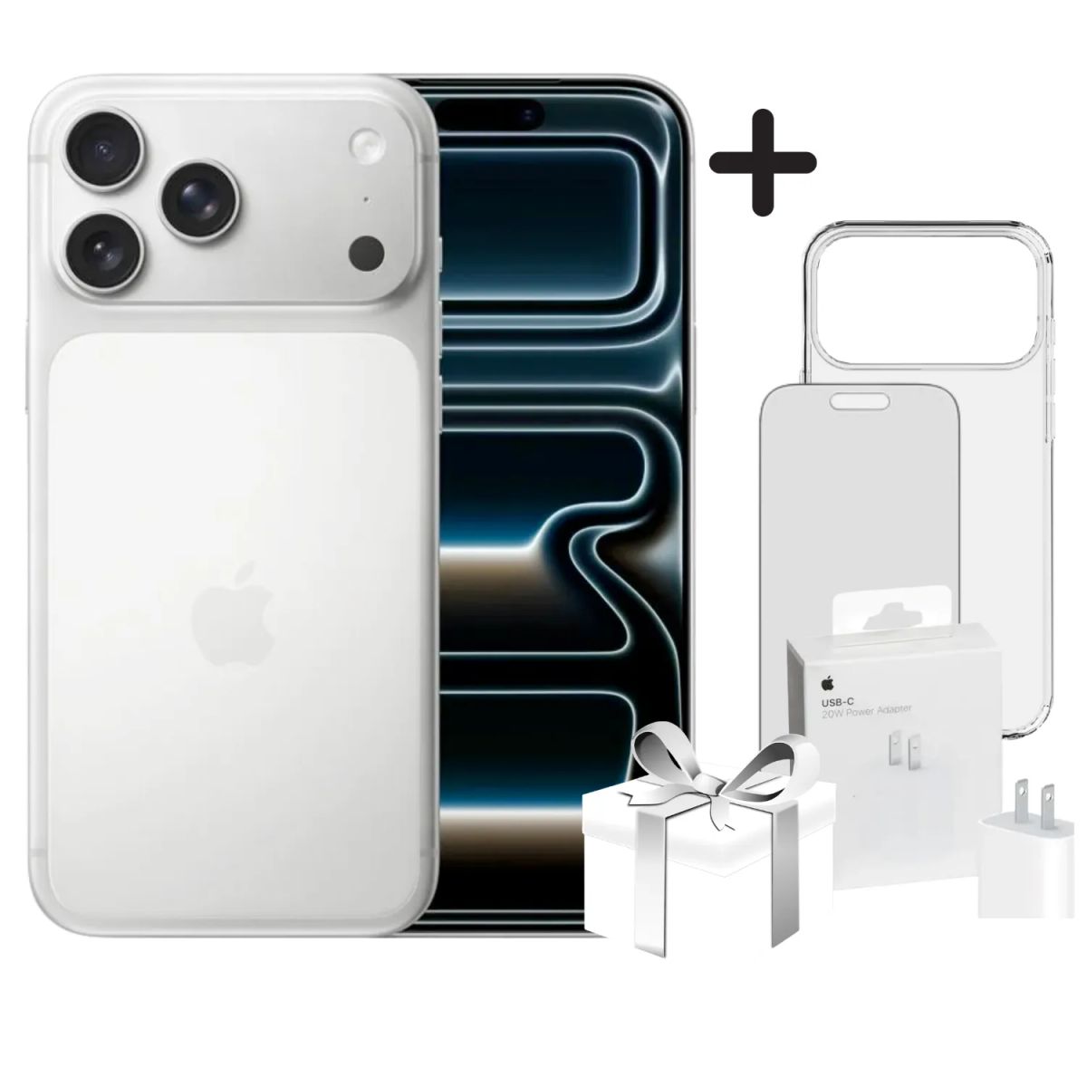 APPLE - IPHONE 17 Pro Max 512GB (eSIM) - SILVER + MICA + CASE PROTECTOR + CARGADOR