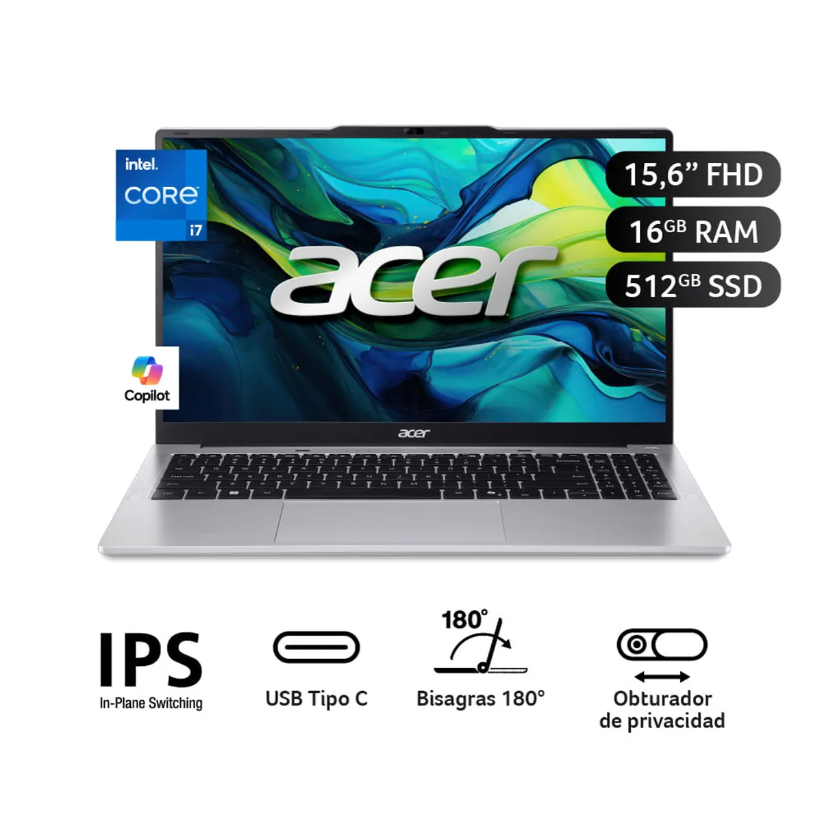 ACER - Laptop Acer AL15-72P-7055 15.6 Intel Core i7 512GB SSD 16GB RAM silver.