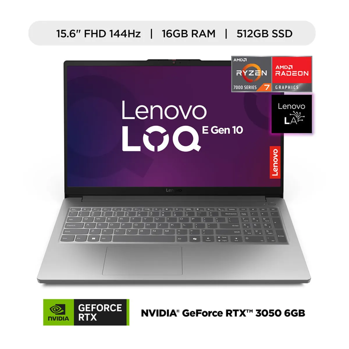 LENOVO - Laptop Gamer Lenovo LOQ Essential 15.6" AMD Ryzen 7 512GB SSD 16GB RAM NVIDIA GeForce RTX 3050 6GB W11