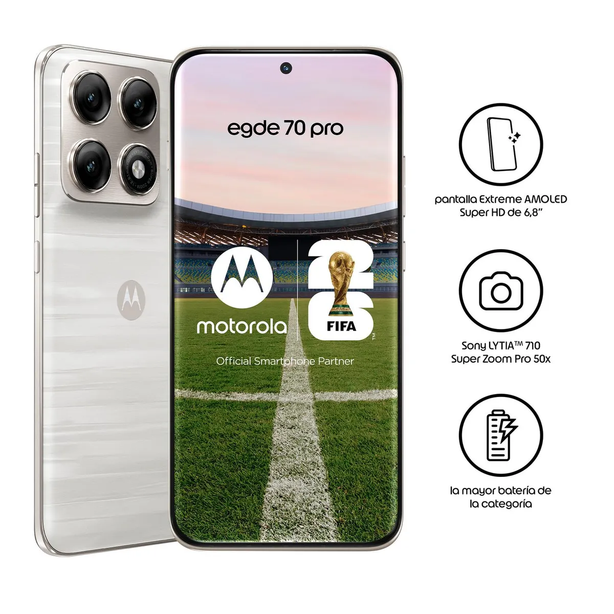 MOTOROLA - Moto Edge 70 Pro 12GB512GB Blanco