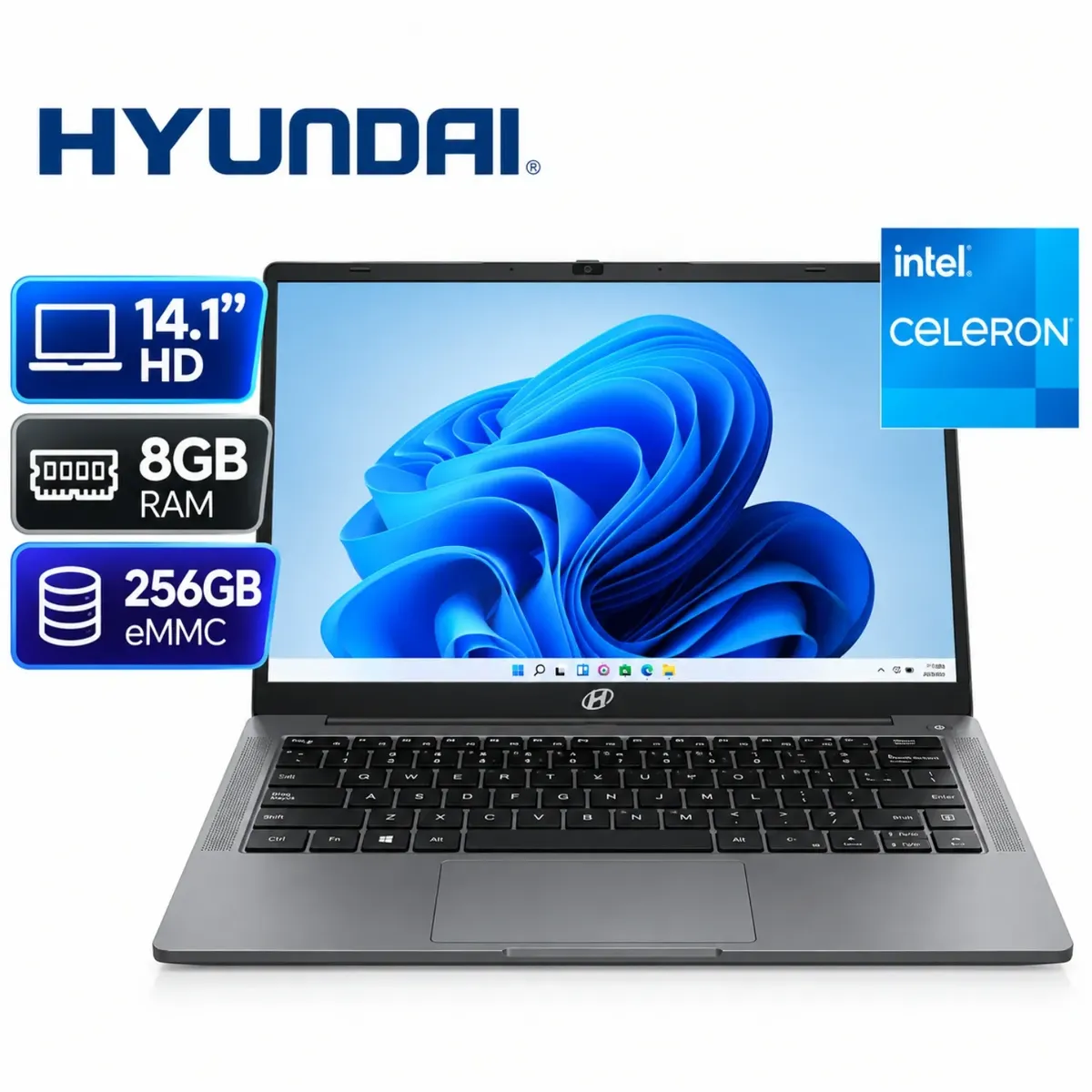 Laptop Hyundai Hybook HT14CC4S02 Celeron N4020, 8GB RAM, 256GB eMMC, 14.1″ HD, Windows10., marca HYUNDAI - Foto 2