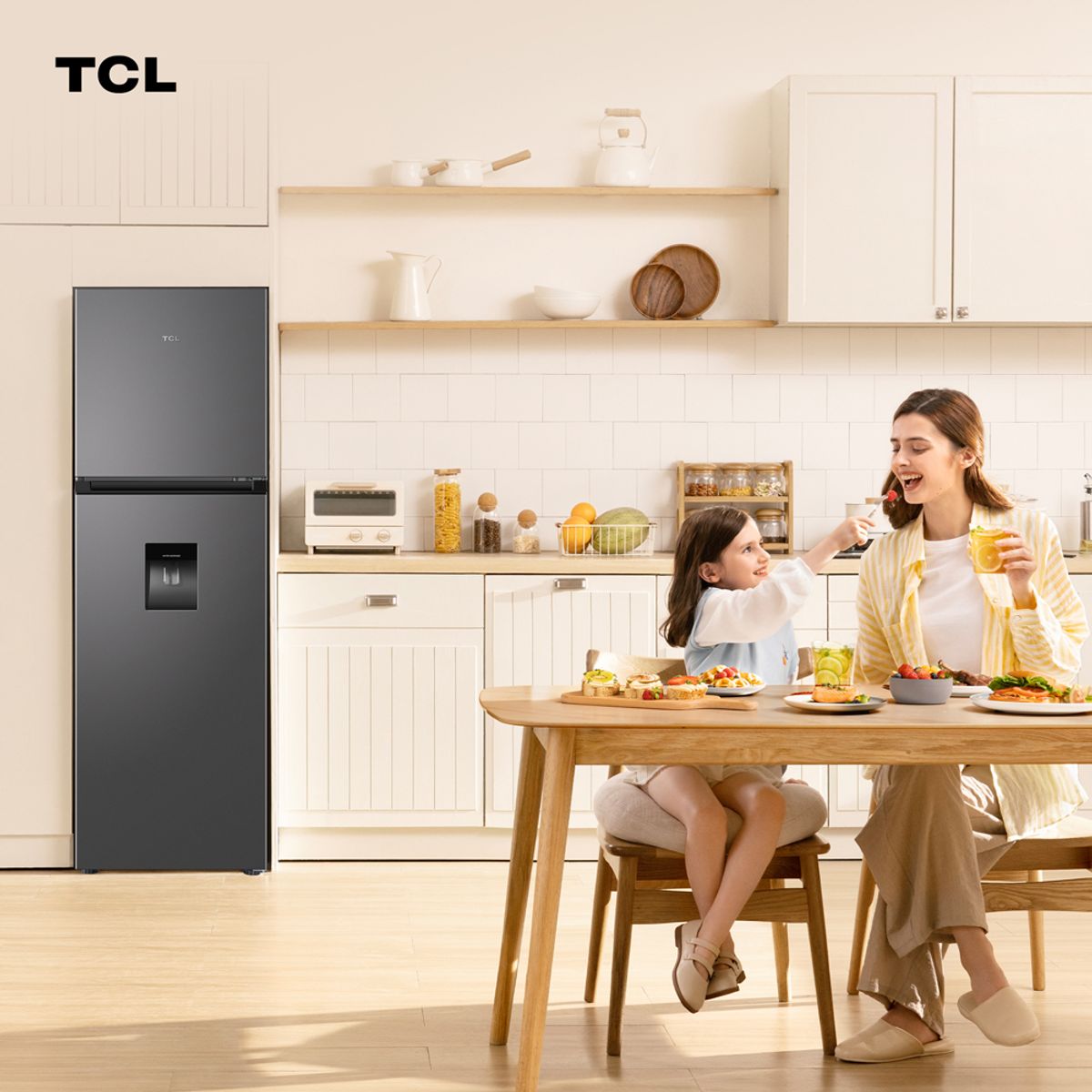 TCL - Refrigeradora TCL P249TMC 247 L Top Mount gris oscuro