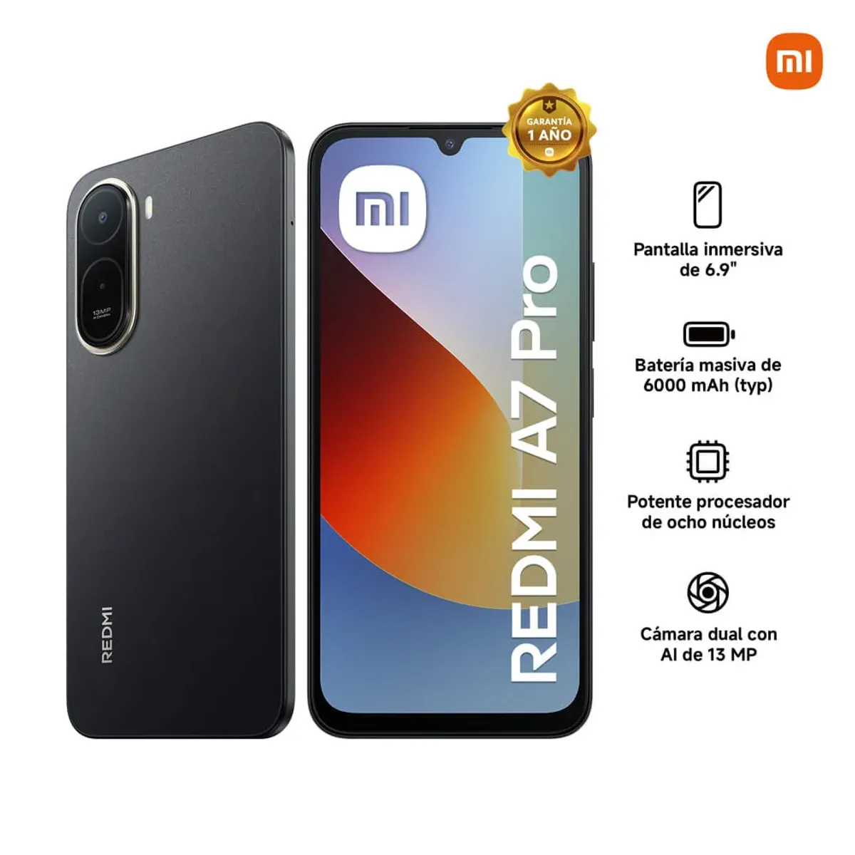 Celular Xiaomi Redmi A7 Pro 128GB 4GB RAM cámara 13MP negro, marca XIAOMI - Foto 2