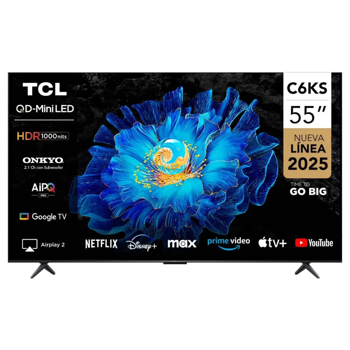 TCL - Televisor Smart TV 55'' Qd Miniled UHD 4K Google TV 55C6KS 2025