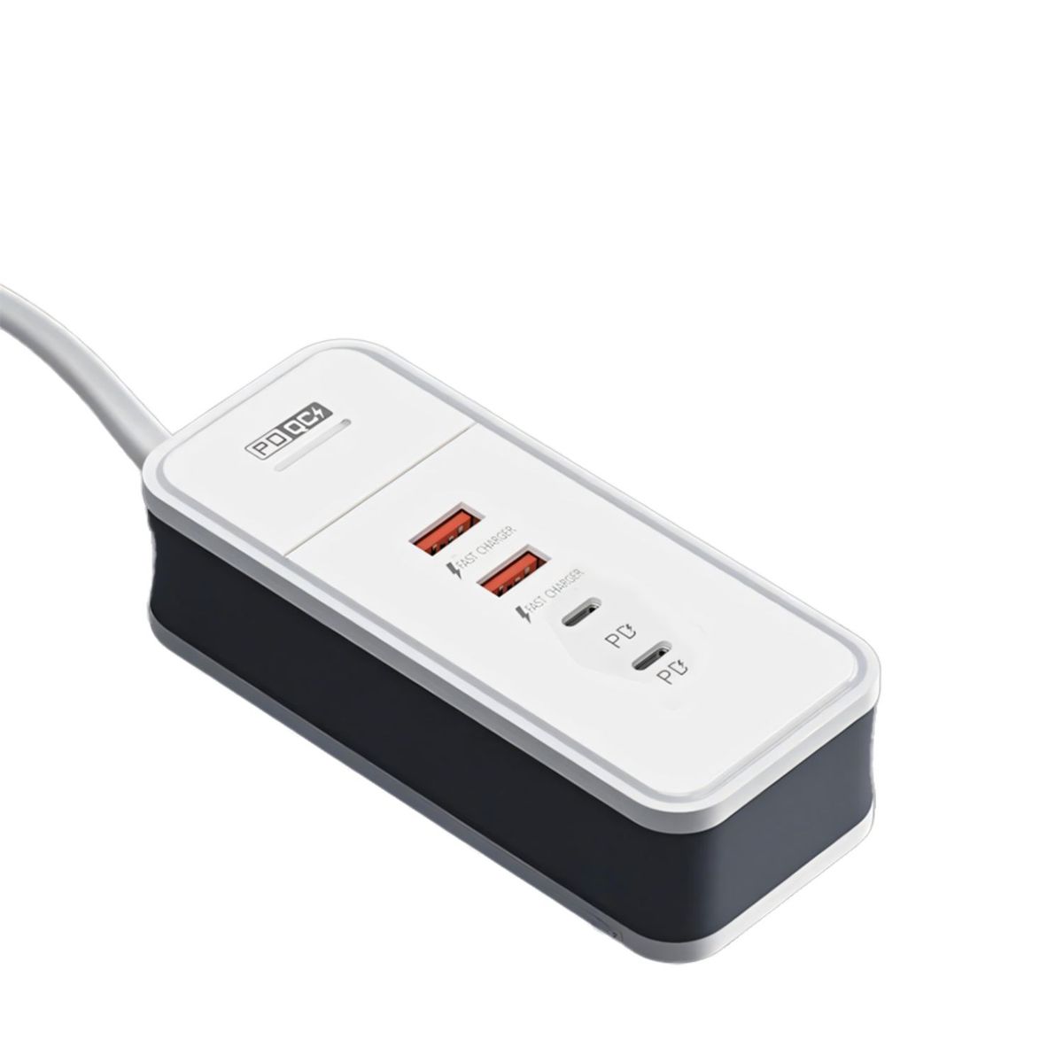GENERICO - EXTENSIÓN CARGADOR MÚLTIPLE 4 EN 1 CARGA RÁPIDA (2 USB-A + 2 Tipo C)