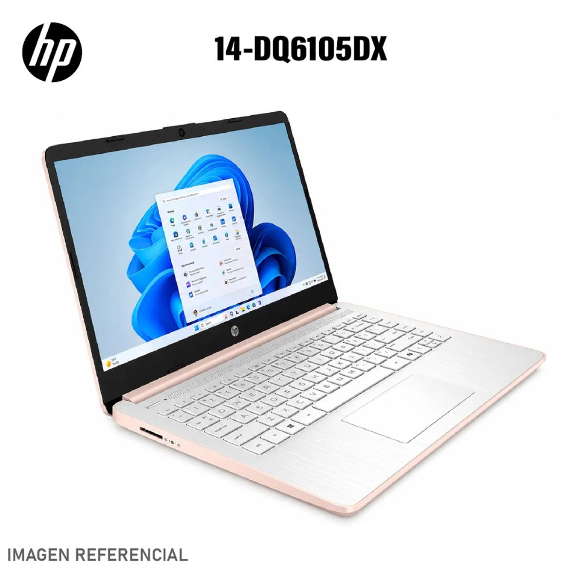 Laptop HP 14-DQ6105DX Intel N150 4GB RAM 128GB UFS 14" HD Windows 11 Home Rose Gold, marca HP - Foto 2