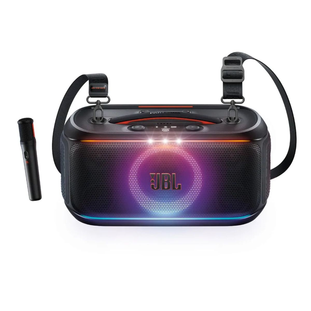 JBL - Parlante Bluetooth JBL PartyBox On-The-Go 2 con Micrófono Inalámbrico para Karaoke y Fiestas