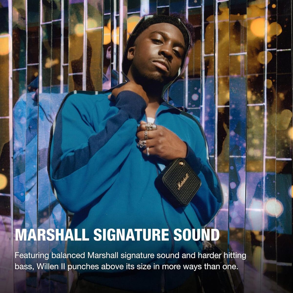 Marshall - Parlante Bluetooth Marshall Willen II Negro Brass IP67 17h