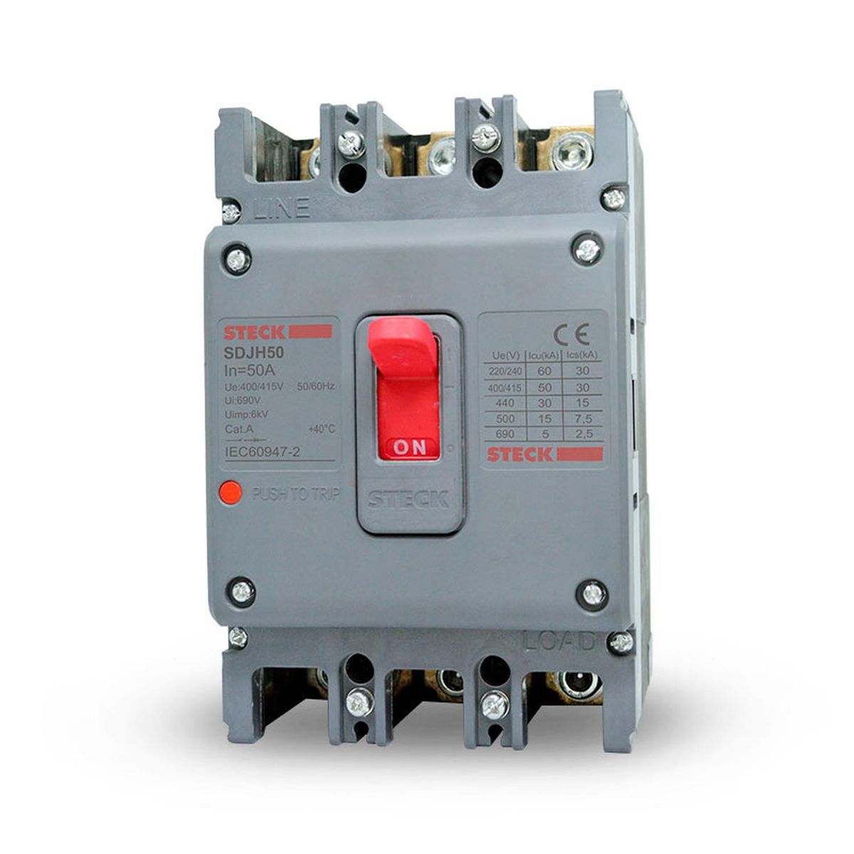 Interruptor Caja Moldeada Fijo STECK SDJH50 3 polos 50A, marca STECK - Foto Principal
