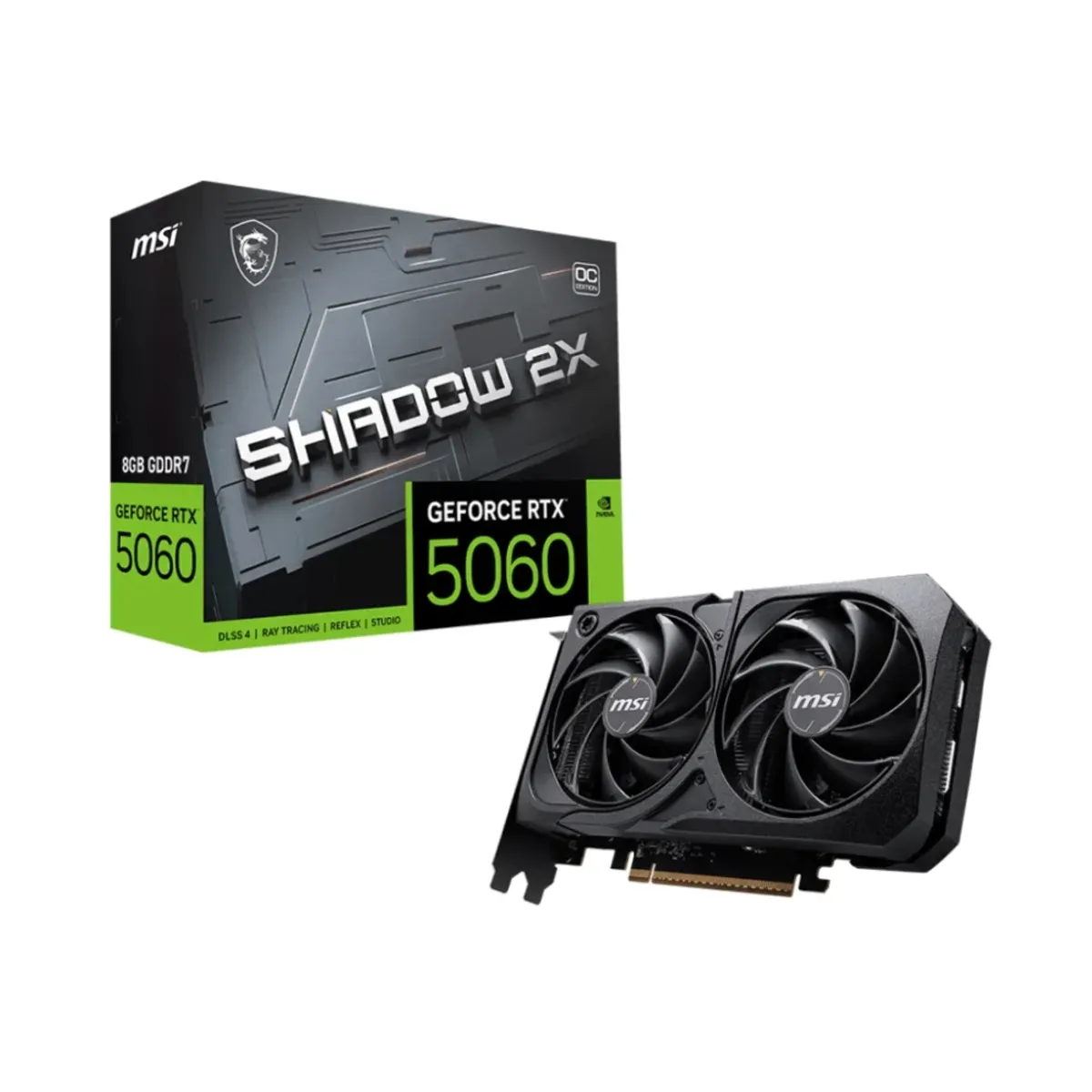 Msi - Tarjeta Gráfica Geforce Rtx 5060 8Gb Msi Shadow Oc - Rendimiento Superior En Juegos A 128