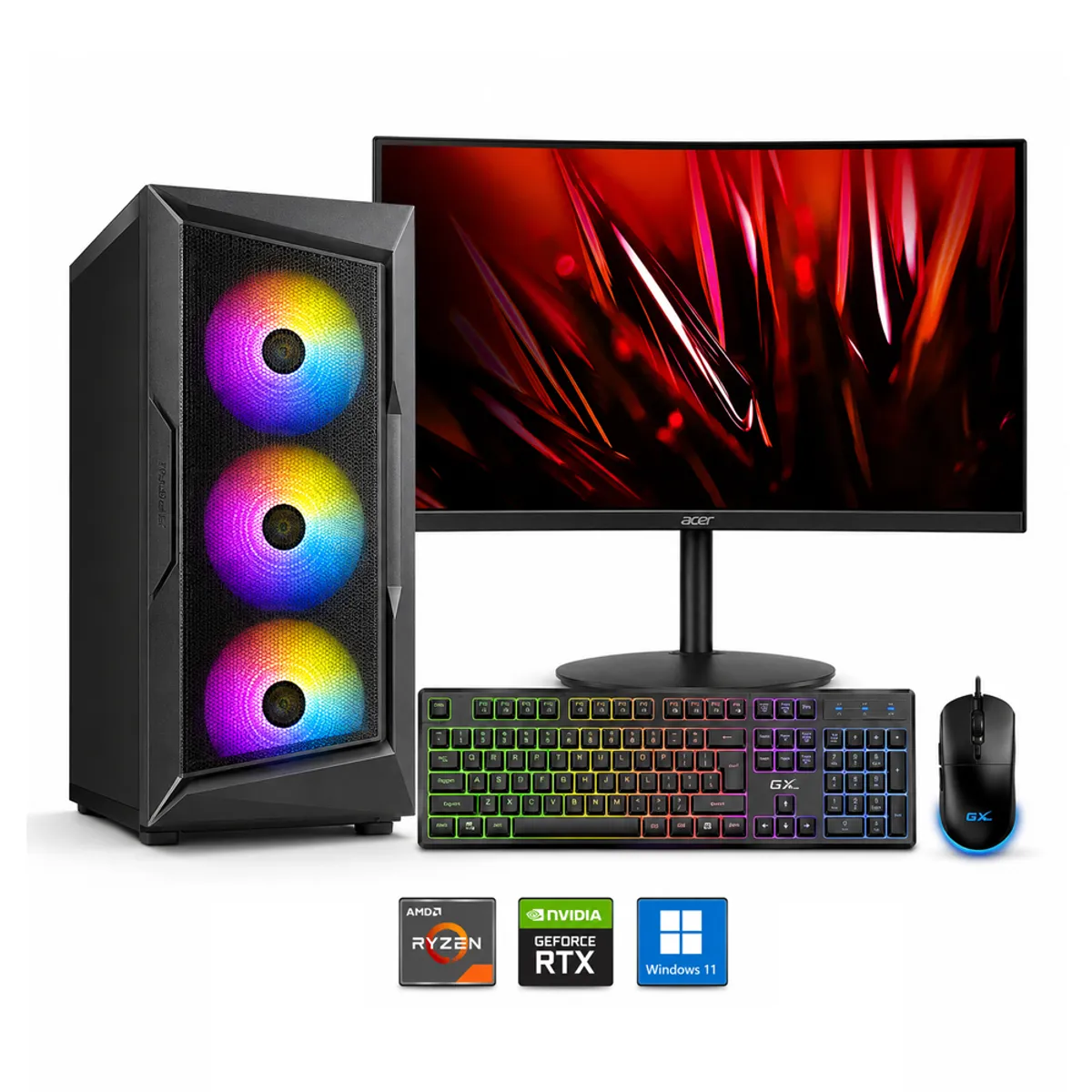 GENERICO - Pc Ryzen 5 5500 Propc Ax61 Elite 16-512-24" Geforce Rtx 3050 6Gb, W11Home