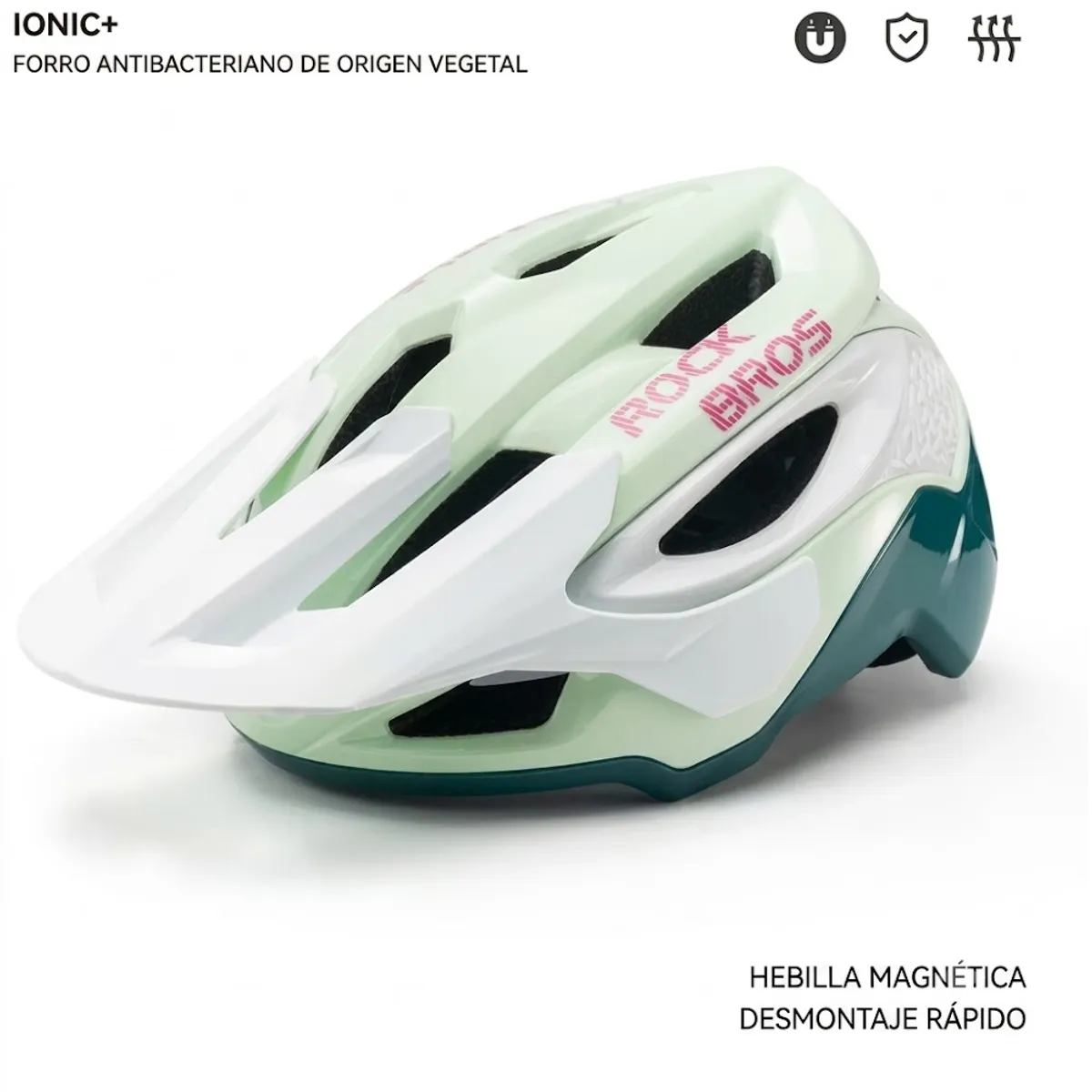 Rockbros - CASCO ROCKBROS MTB 5200-WGR VERDE AGUA CASCO PARA MTB CASCO ENDURO CASCO PARA DAMA