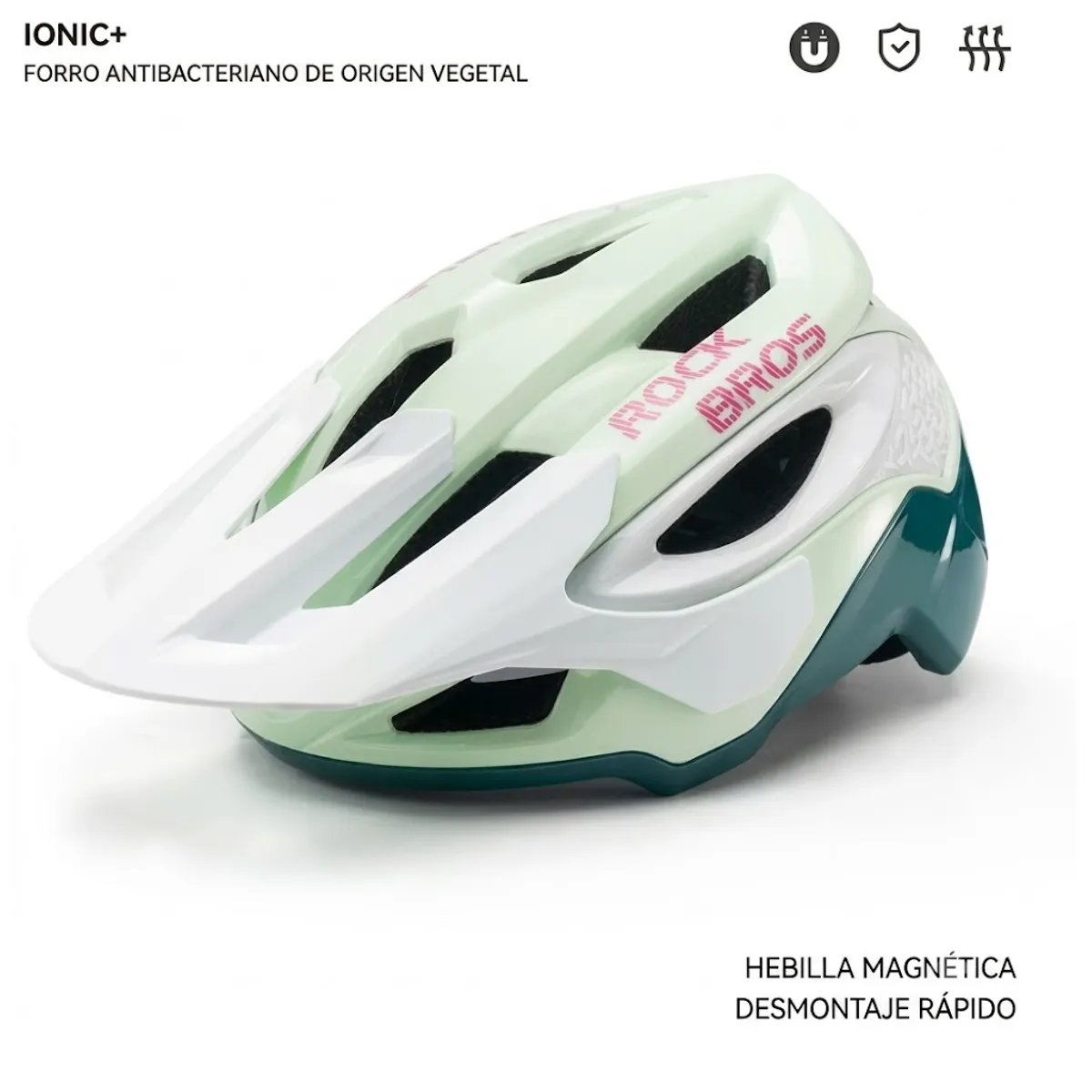 Rockbros - CASCO ROCKBROS MTB 5200-WGR VERDE AGUA CASCO PARA MTB CASCO ENDURO CASCO PARA DAMA