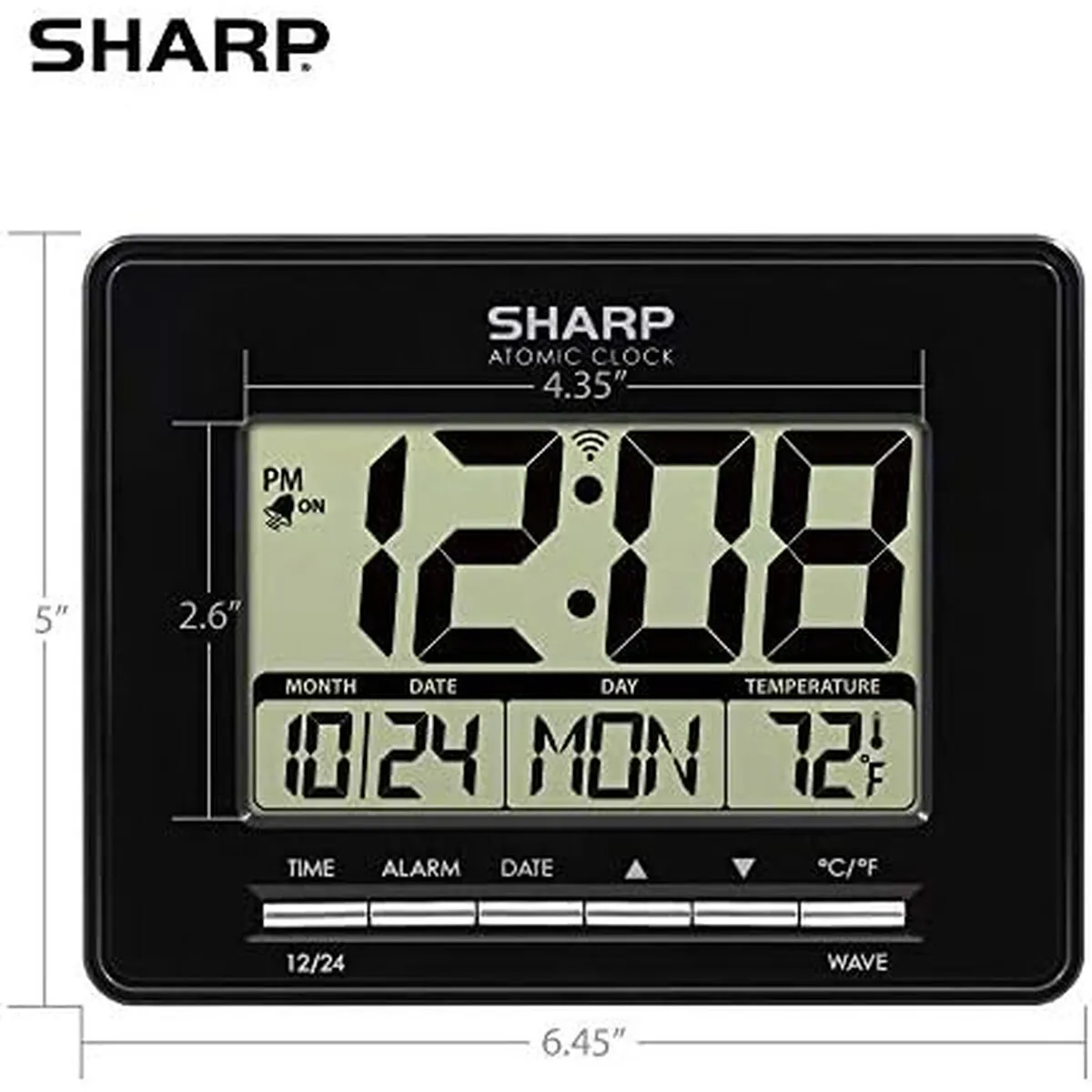 SHARP - Reloj Despertador Digital Sharp Atamico Autoajuste 6.45x5