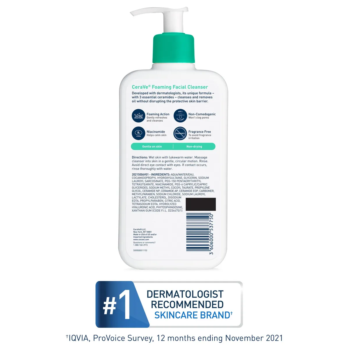 GENERICO - Limpiador Facial CeraVe Espumoso 355ml Ceramidas Piel Grasa