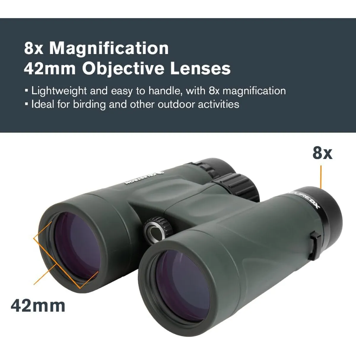CELESTRON - Binoculares Celestron Nature DX 8x42mm Compactos y Resistentes