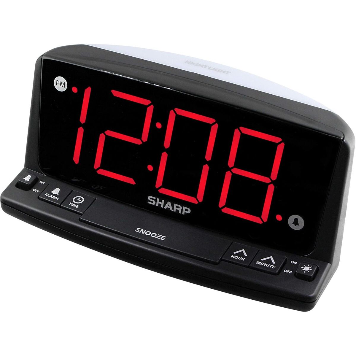SHARP - Reloj Despertador Digital Sharp 1.8 LED Rojo Luz Noche