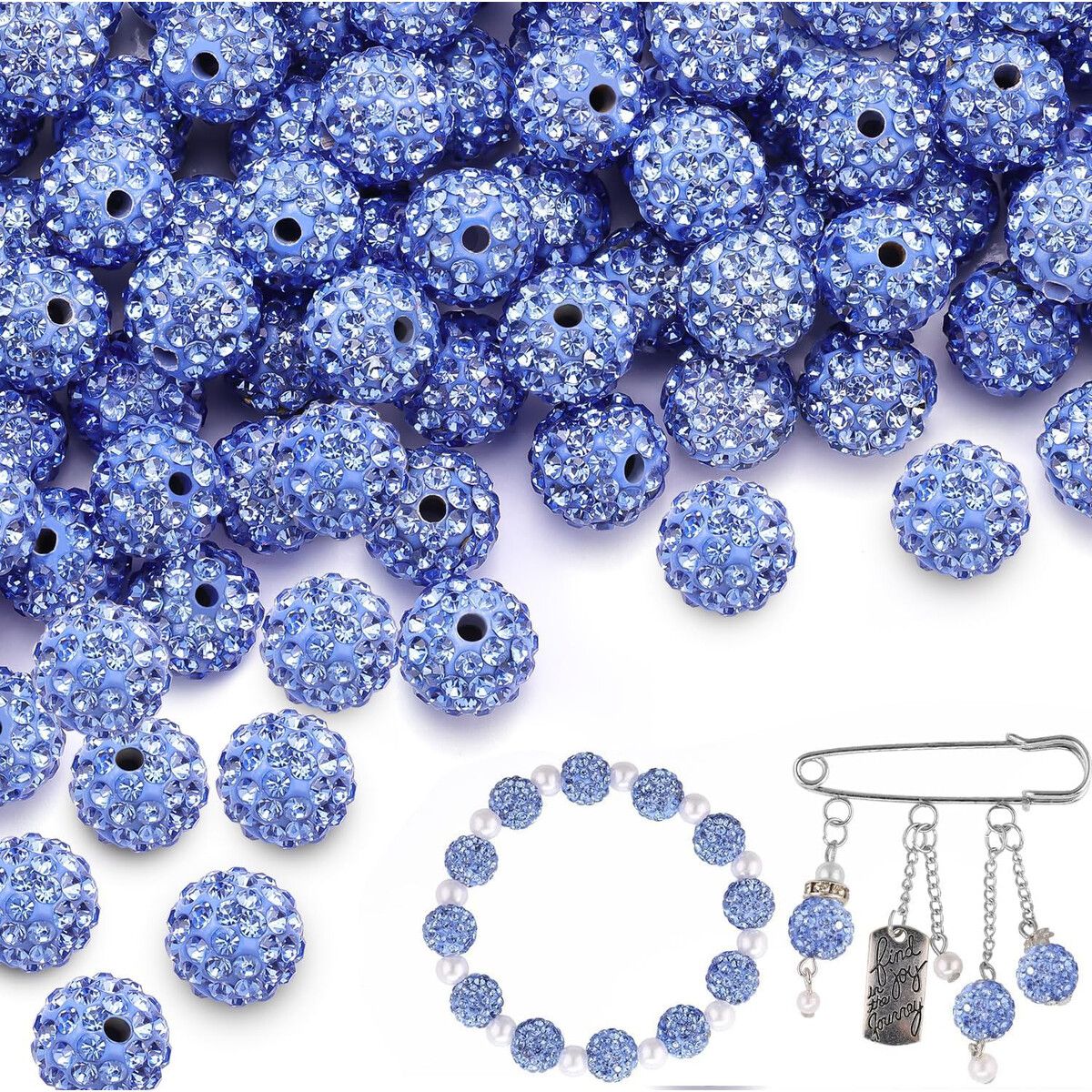 CELESTE - Cuentas strass TINKRSTUFF 10mm Celeste 100u