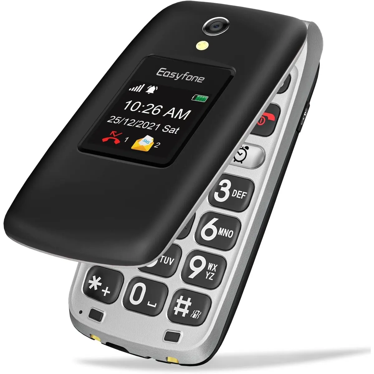 FLIP - Celular Easyfone PrimeA1 Pro Flip 4G 16GB Negro para Adultos Mayores
