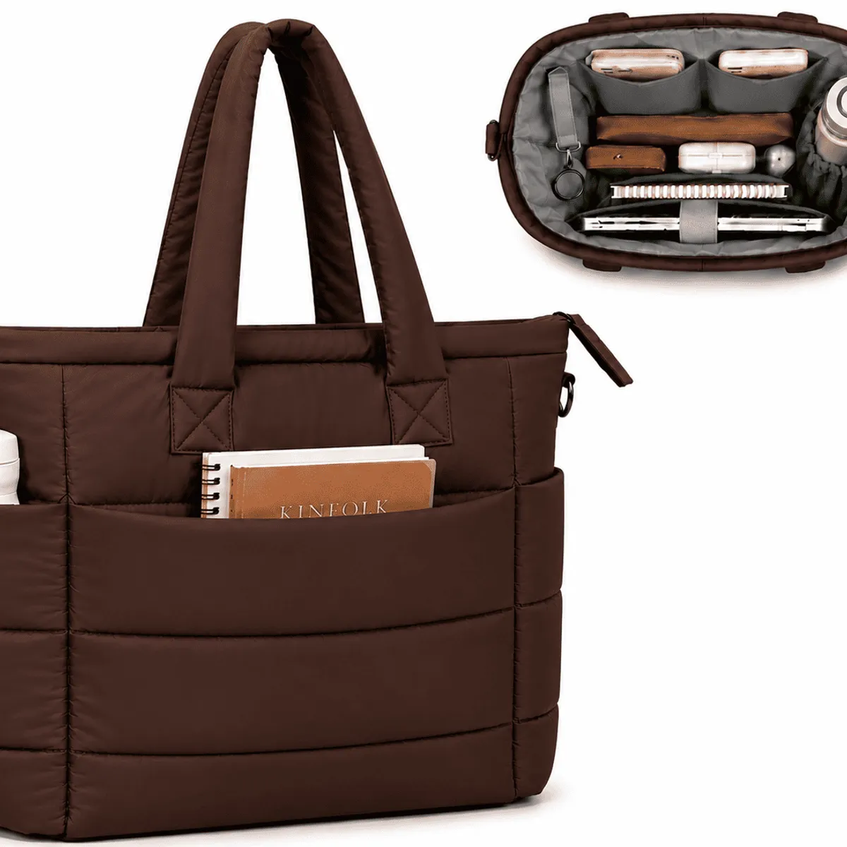 GENERICO - BOLSO PUFFER PORTALAPTOP, TOTE BAGS UNIVERSITARIO, EJECUTIVO Y VIAJE