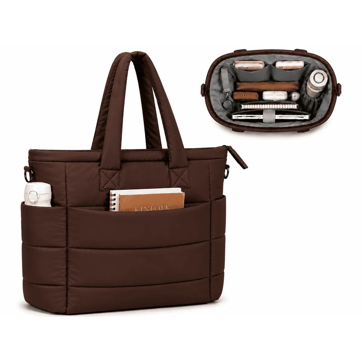 GENERICO - BOLSO PUFFER PORTALAPTOP, TOTE BAGS UNIVERSITARIO, EJECUTIVO Y VIAJE