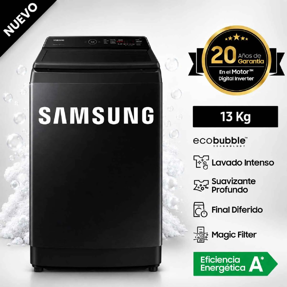 SAMSUNG - LAVADORA SAMSUNG 13KG WA13CG5441BV