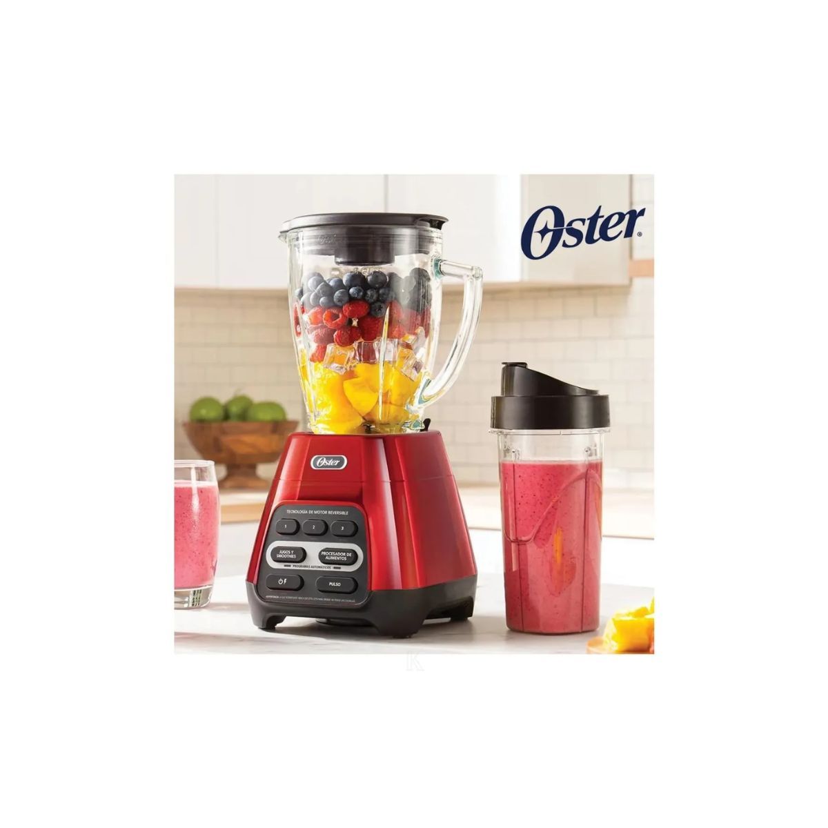 Licuadora Reversible Oster BLSTPYG1310RBG con vaso Blend N Go, marca OSTER - Foto 2