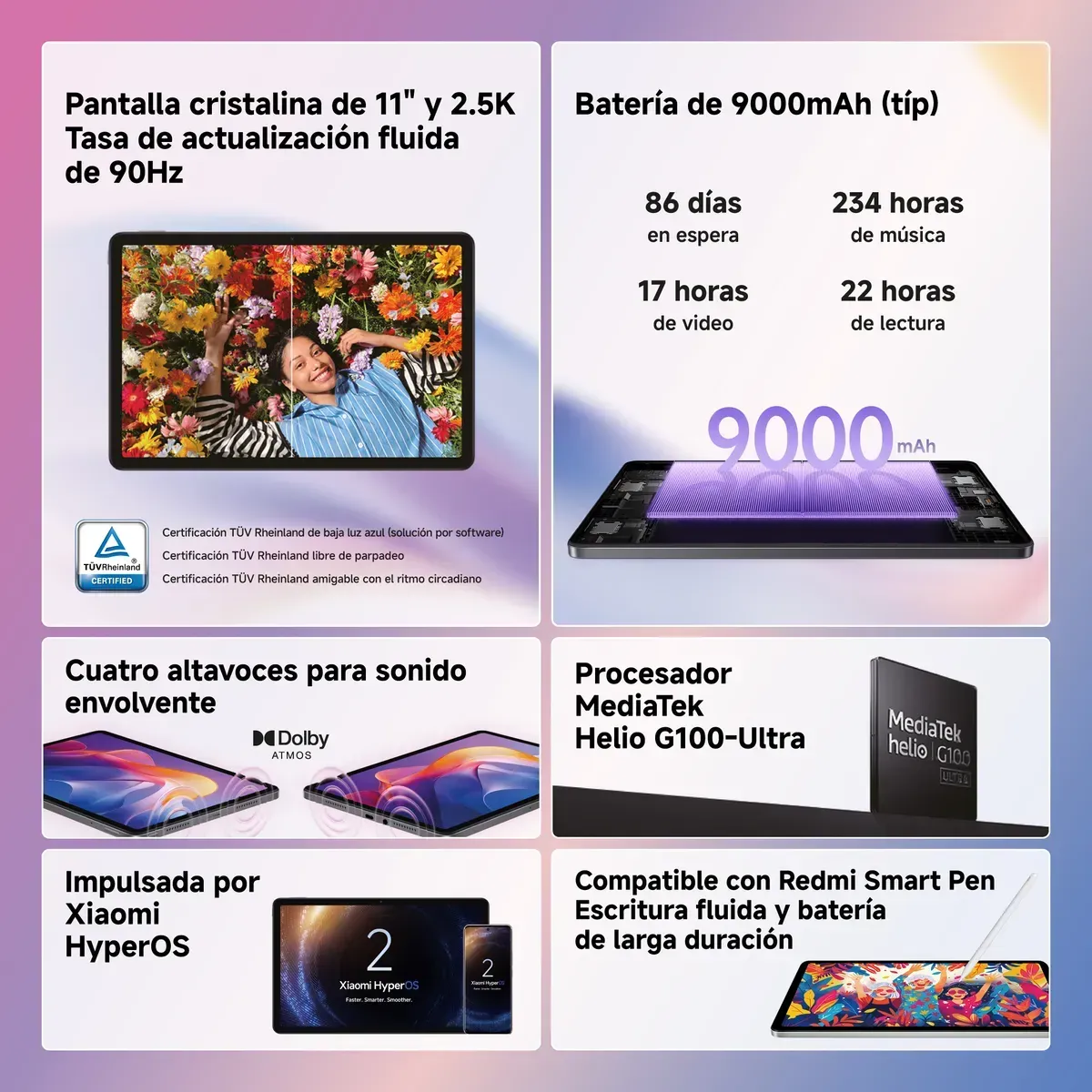 XIAOMI - Tablet Xiaomi Redmi Pad 2 4gb 128gb Gris 11" wifi