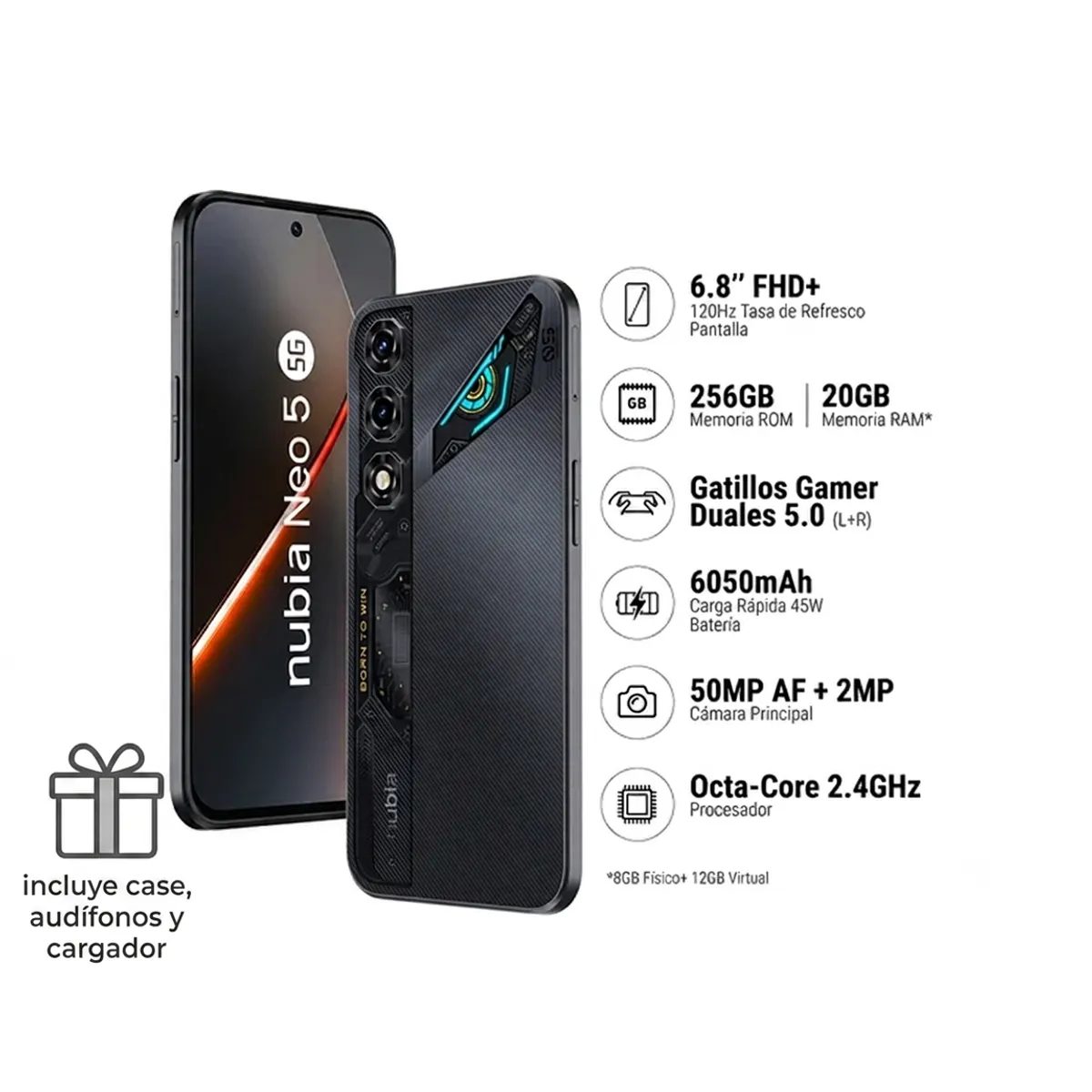ZTE - Celular ZTE Nubia Neo 5 8gb ram 256gb 5G