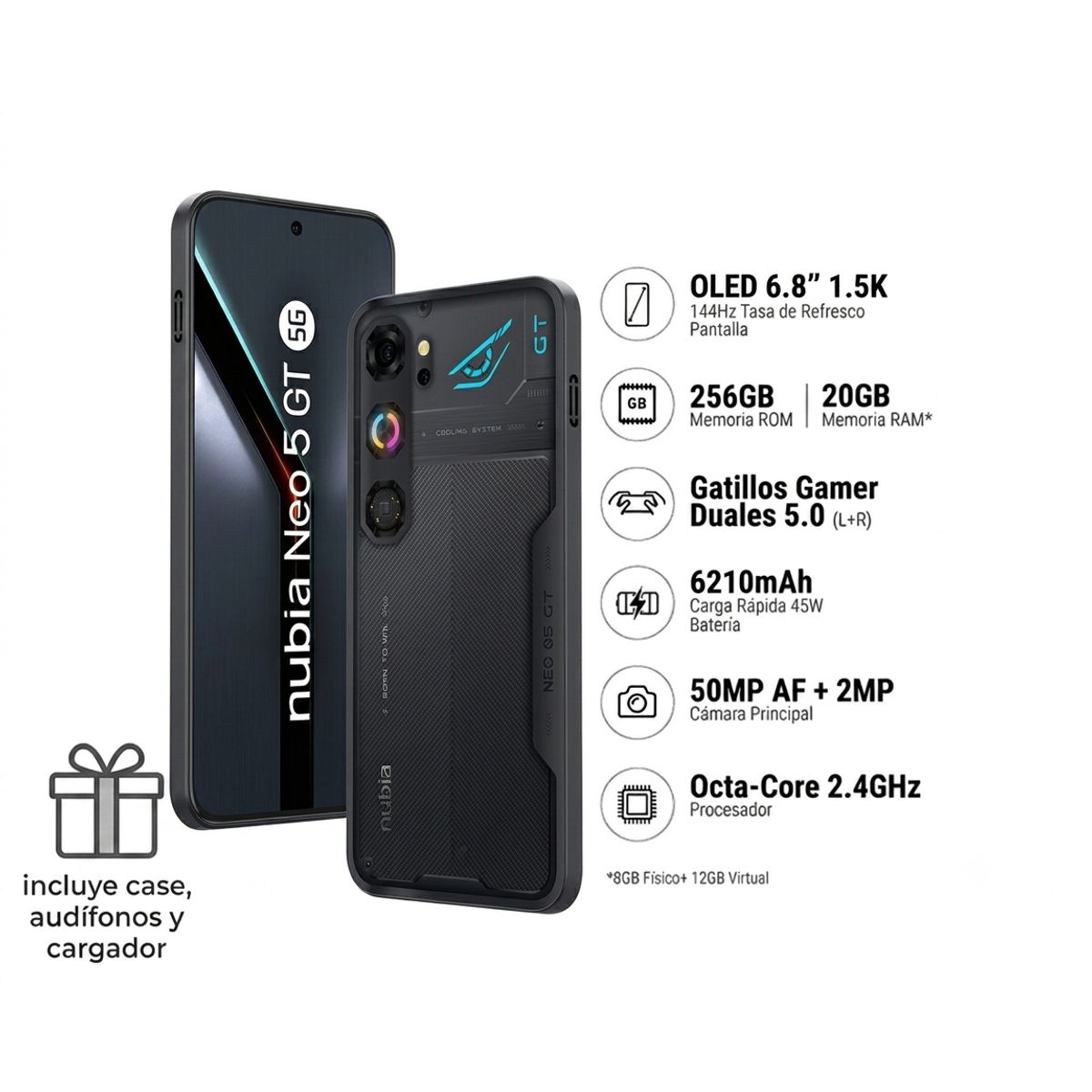 ZTE - Celular ZTE nubia Neo 5 GT 5G 8GB + 256GB
