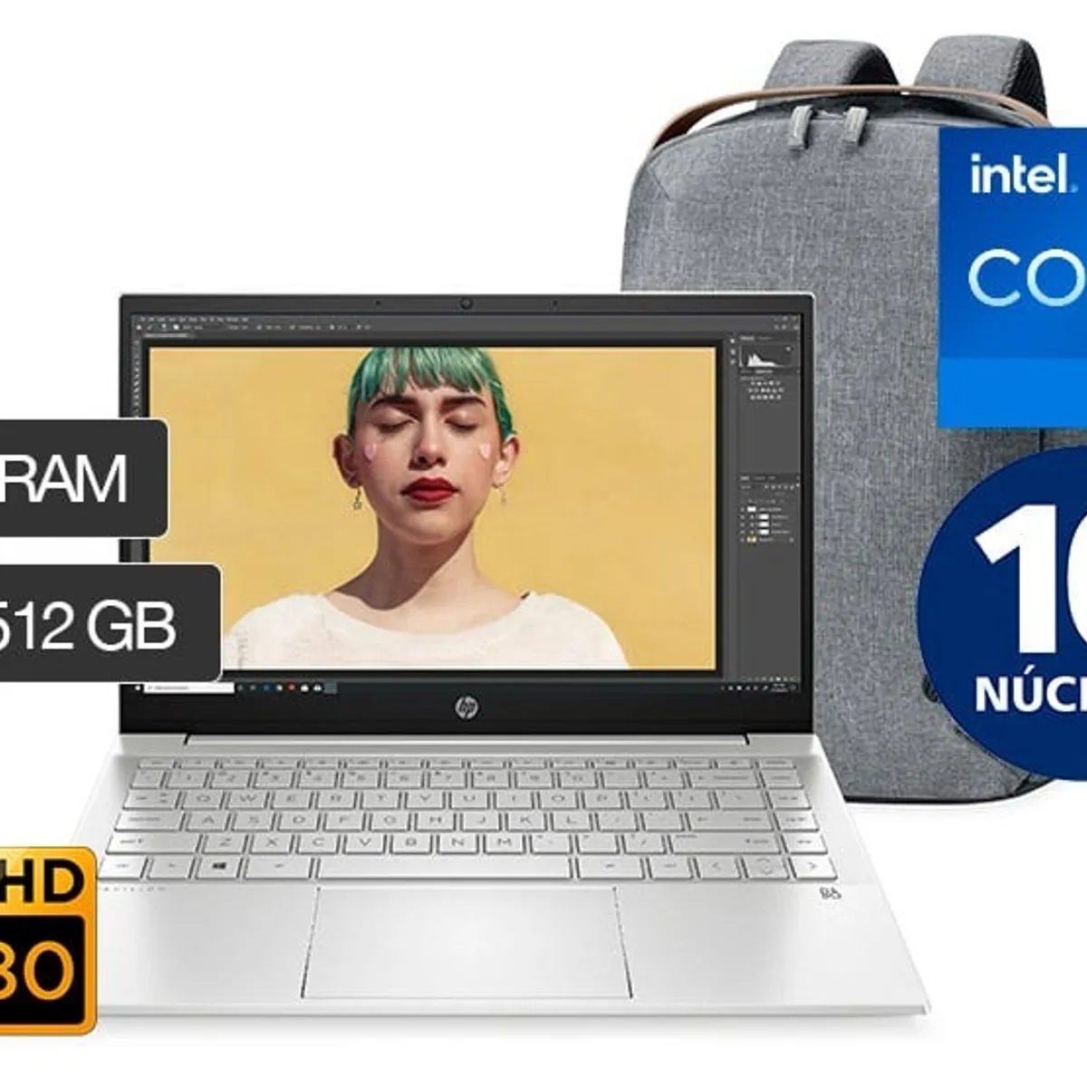 HP - Laptop HP Pavilion 14-dv2007la  Intel Core i7-1255U 8GB RAM DISCO 512GB 14 FHD WINDOWS 11+ MOCHILA