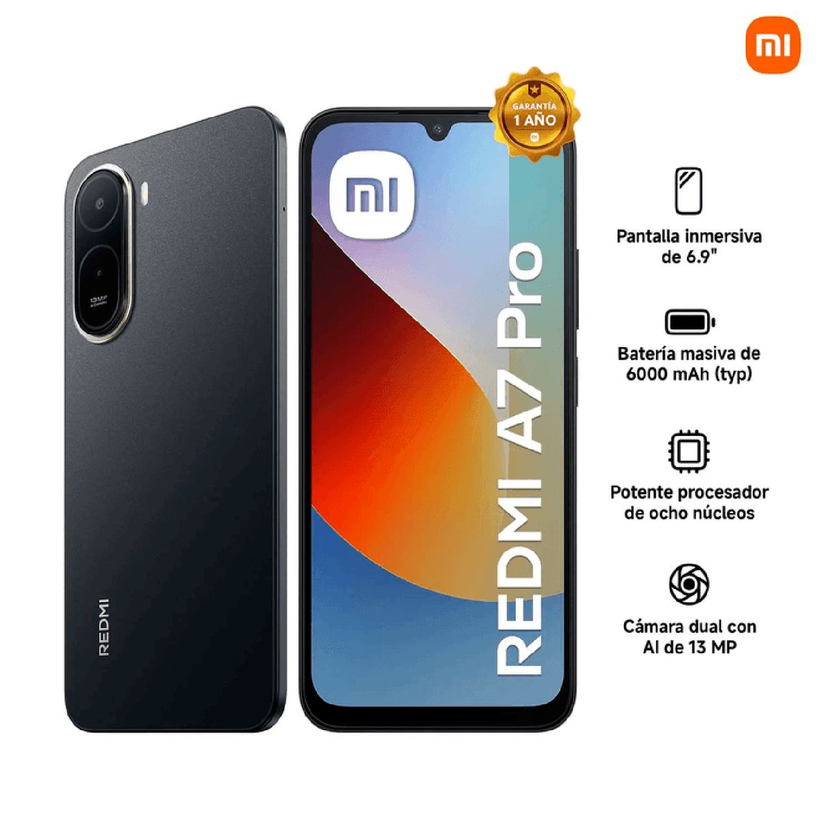 XIAOMI - Celular Xiaomi Redmi A7 Pro 64GB 4GB RAM - Negro