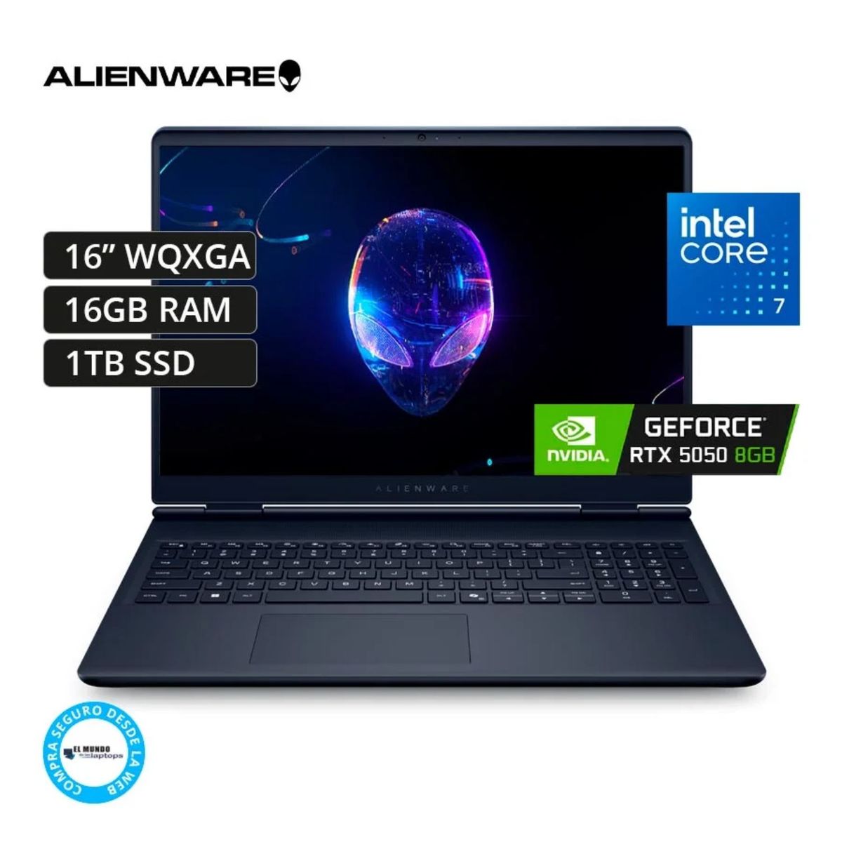 Dell - Dell Alienware 16 Aurora AC16250 Core 7-240H, 16GB RAM, 1TB SSD, RTX 5050 8GB, 16″ WQXGA, Windows 11