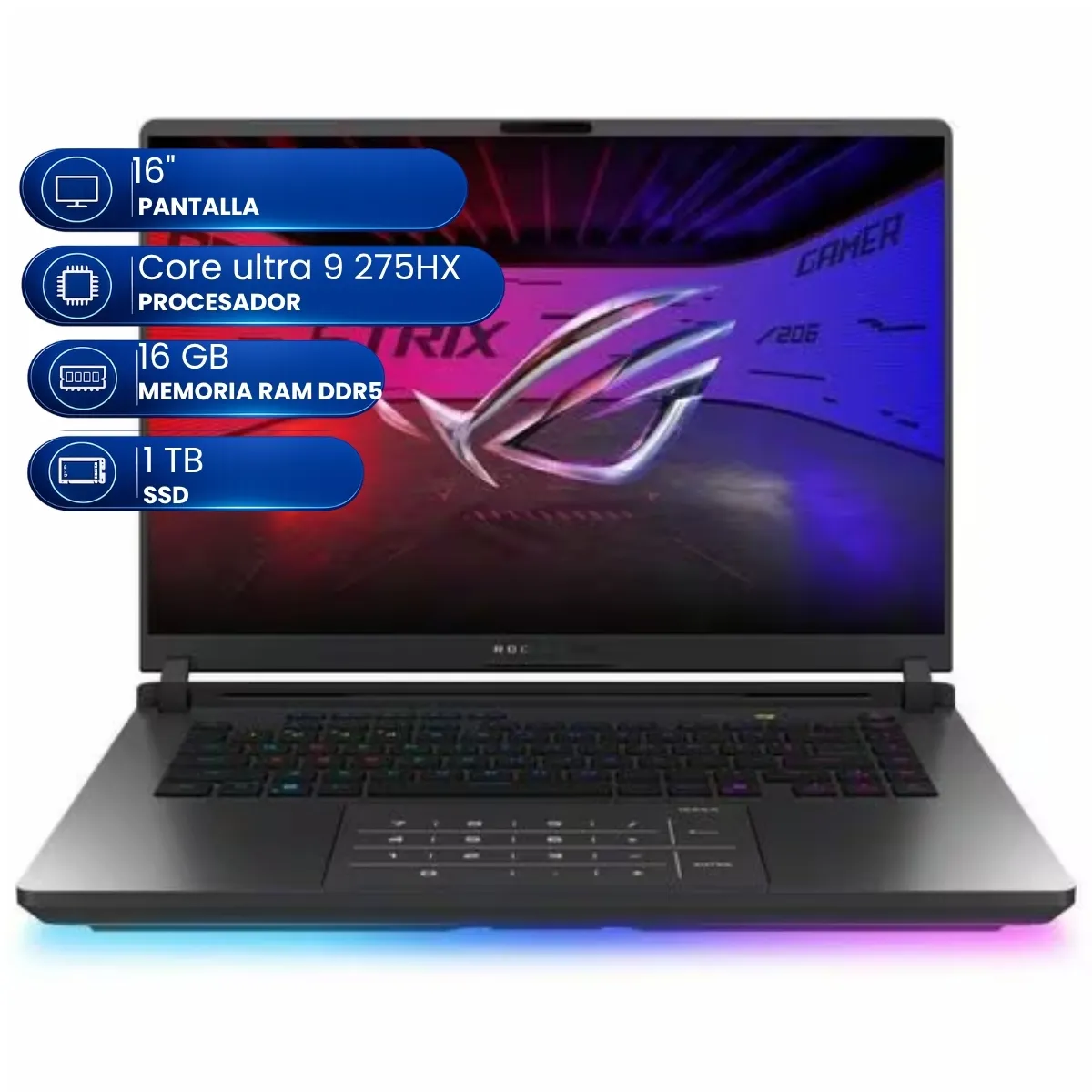 ASUS - Asus ROG Strix G16 G615LM-RV015W 16" WUXGA 165Hz Intel Core Ultra 9 275HX 16GB 1TB SSD.