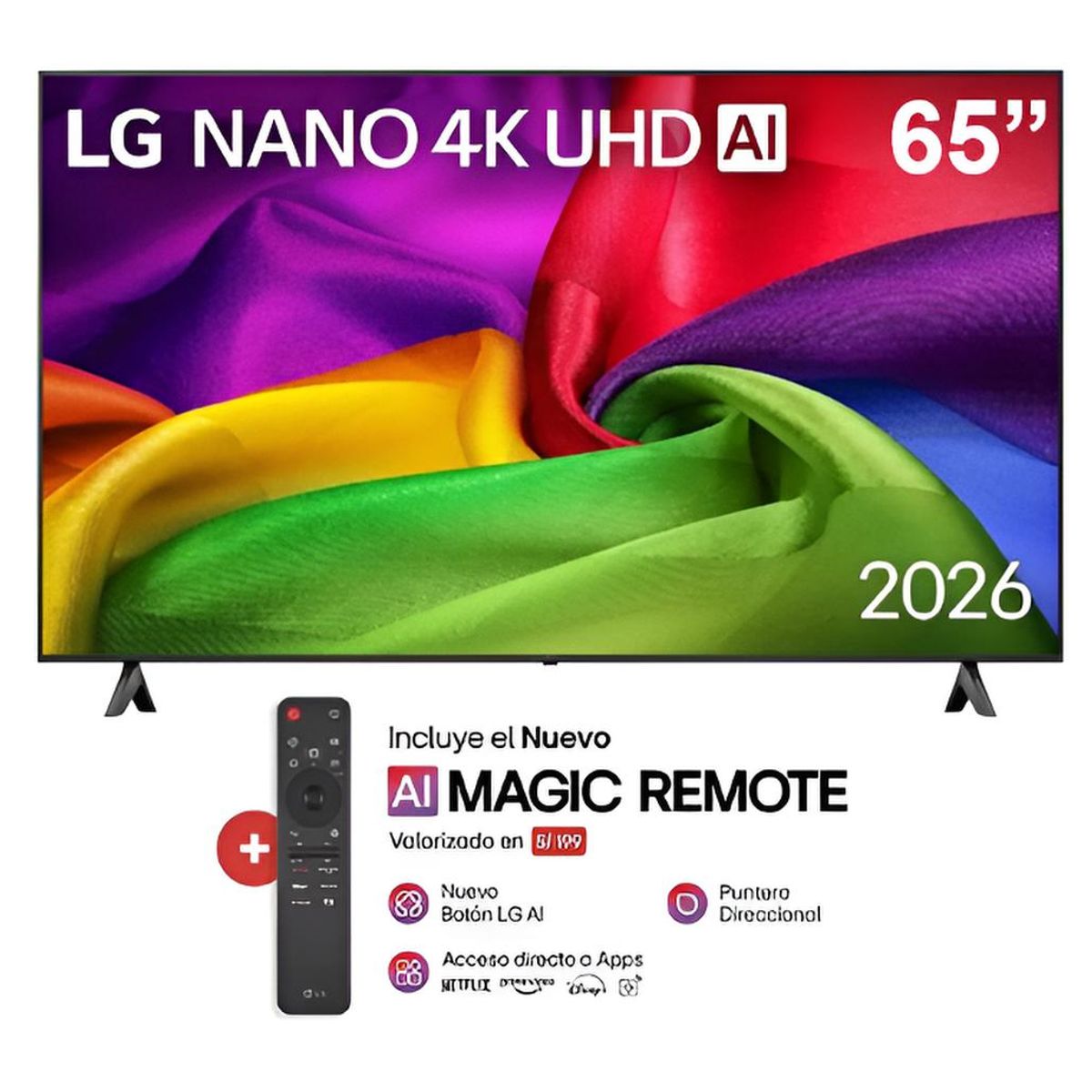 Televisor LG 65" NANO 4K UHD AI Smart TV 2026 65NU800BPSBQ, marca LG - Foto Principal
