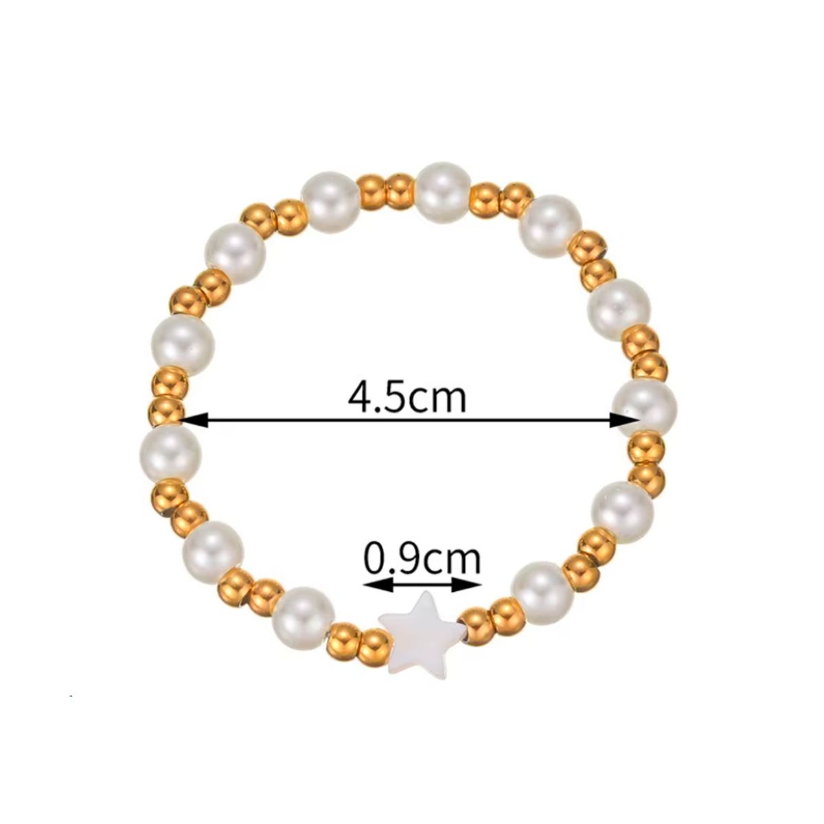 OEM - Pulsera para Mujer con Perlas y Dije de Estrella  Elegante y Ajustable