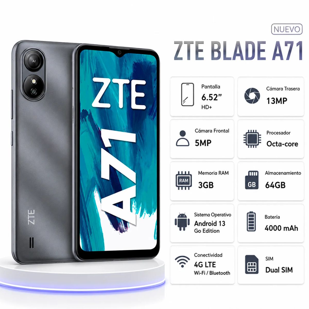 ZTE - CELULAR ZTE Blade A71 3GB - 64GB Gris