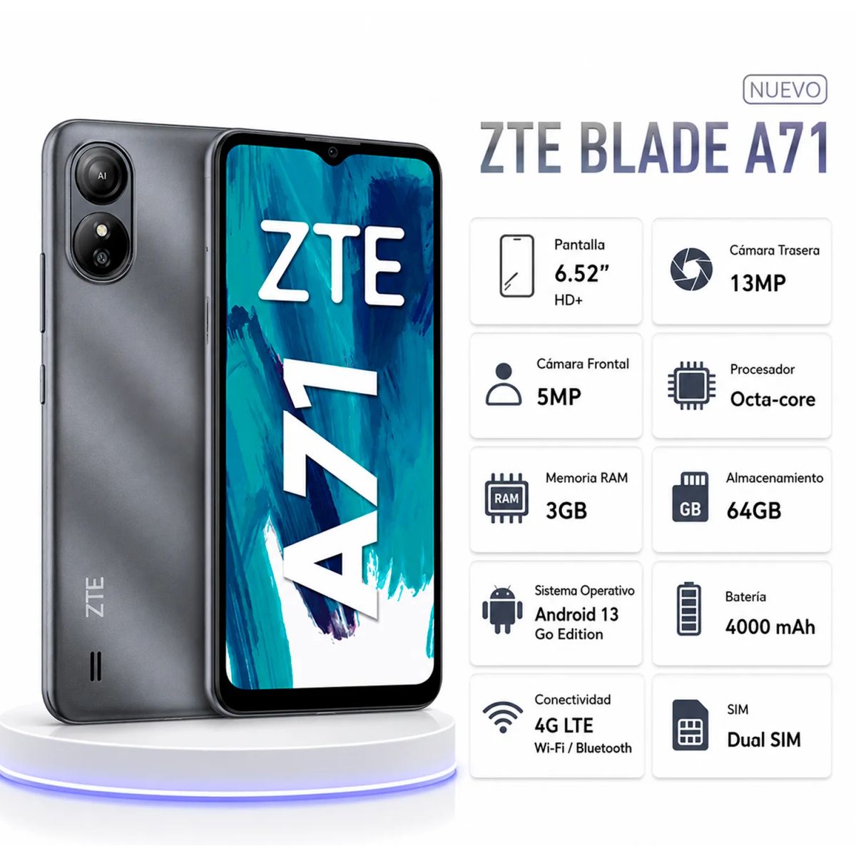 ZTE - CELULAR ZTE Blade A71 3GB - 64GB Gris