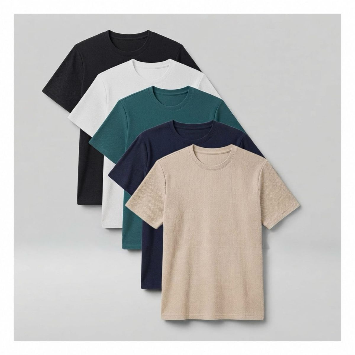 TEILOR - Pack de 5 Polos Basicos con Textura Hombre