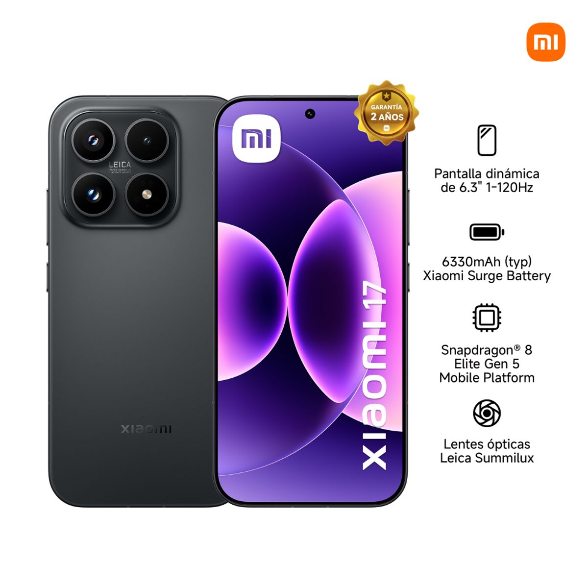 XIAOMI - XIAOMI 17 12GB RAM 512GB ROM COLOR NEGRO