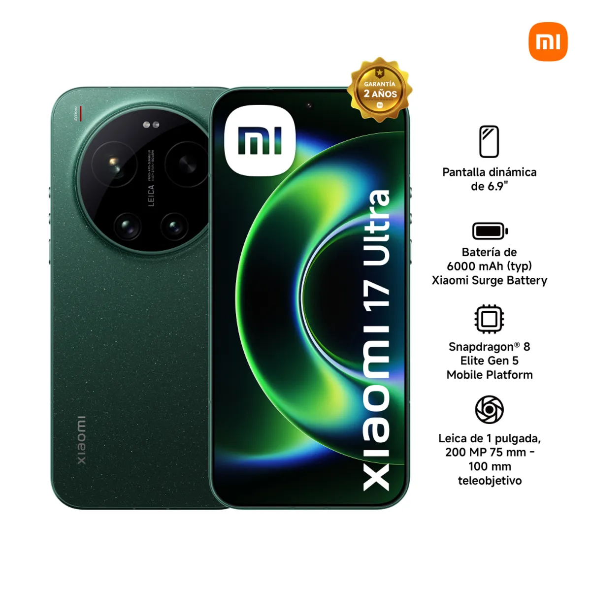 XIAOMI - XIAOMI 17 ULTRA 16GB RAM 512GB ROM COLOR VERDE ESTELAR