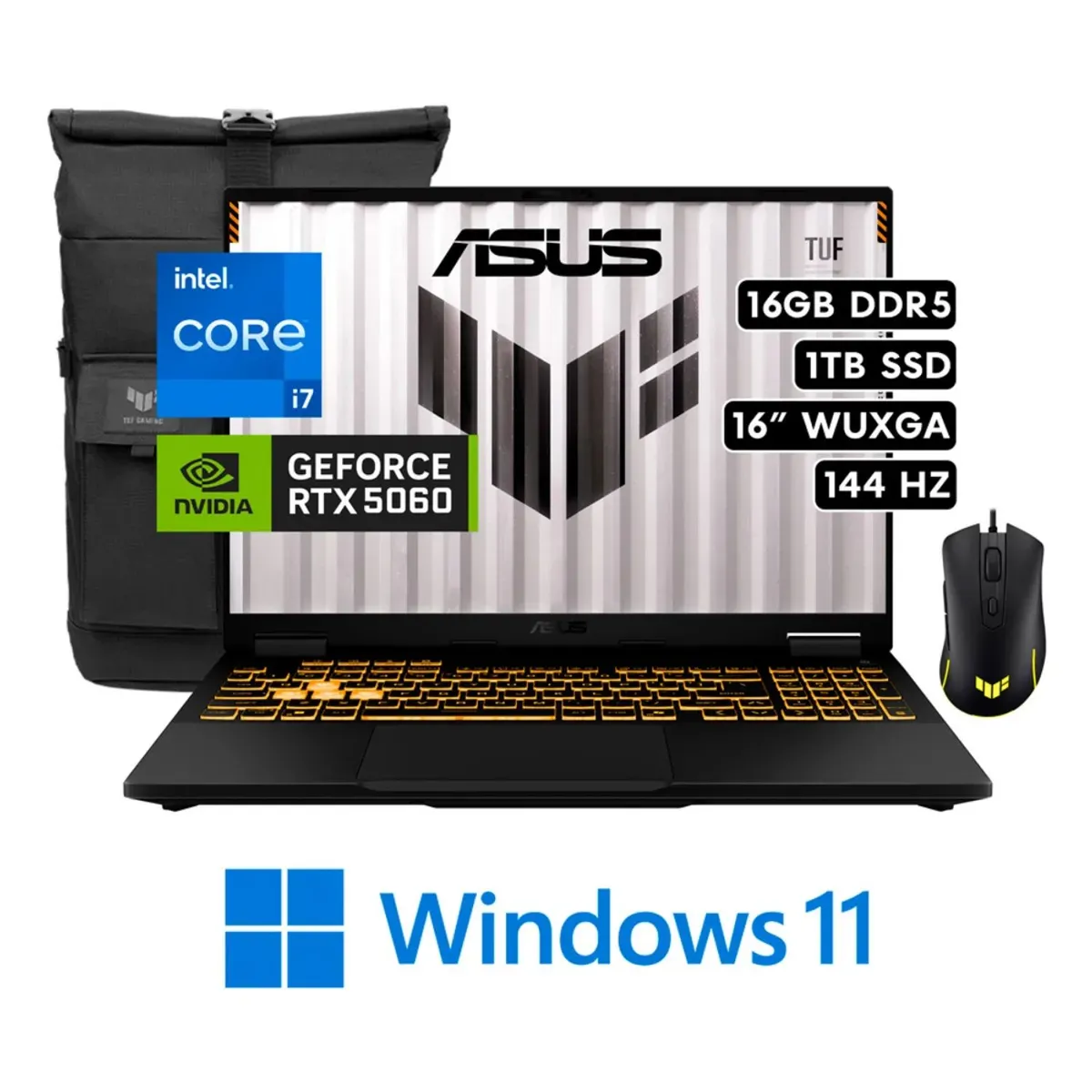ASUS - Laptop ASUS TUF FX608JMR-RV197 Intel Core i7-14650HX Ram 16GB SSD 1TB RTX 5060 8GB 16" WUXGA WIN11