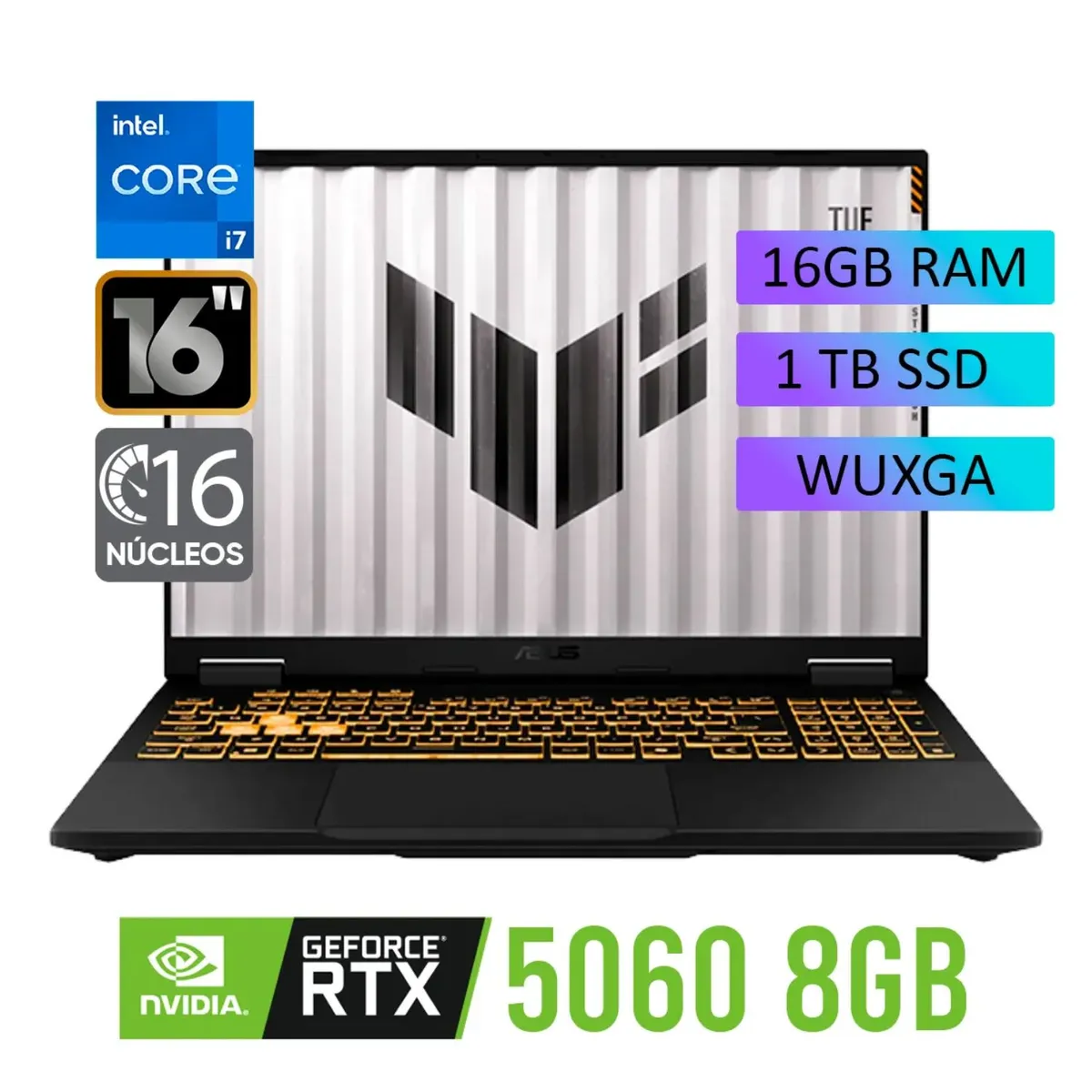 ASUS - Laptop ASUS TUF FX608JMR-RV197 Intel Core i7-14650HX Ram 16GB SSD 1TB RTX 5060 8GB 16" WUXGA WIN11