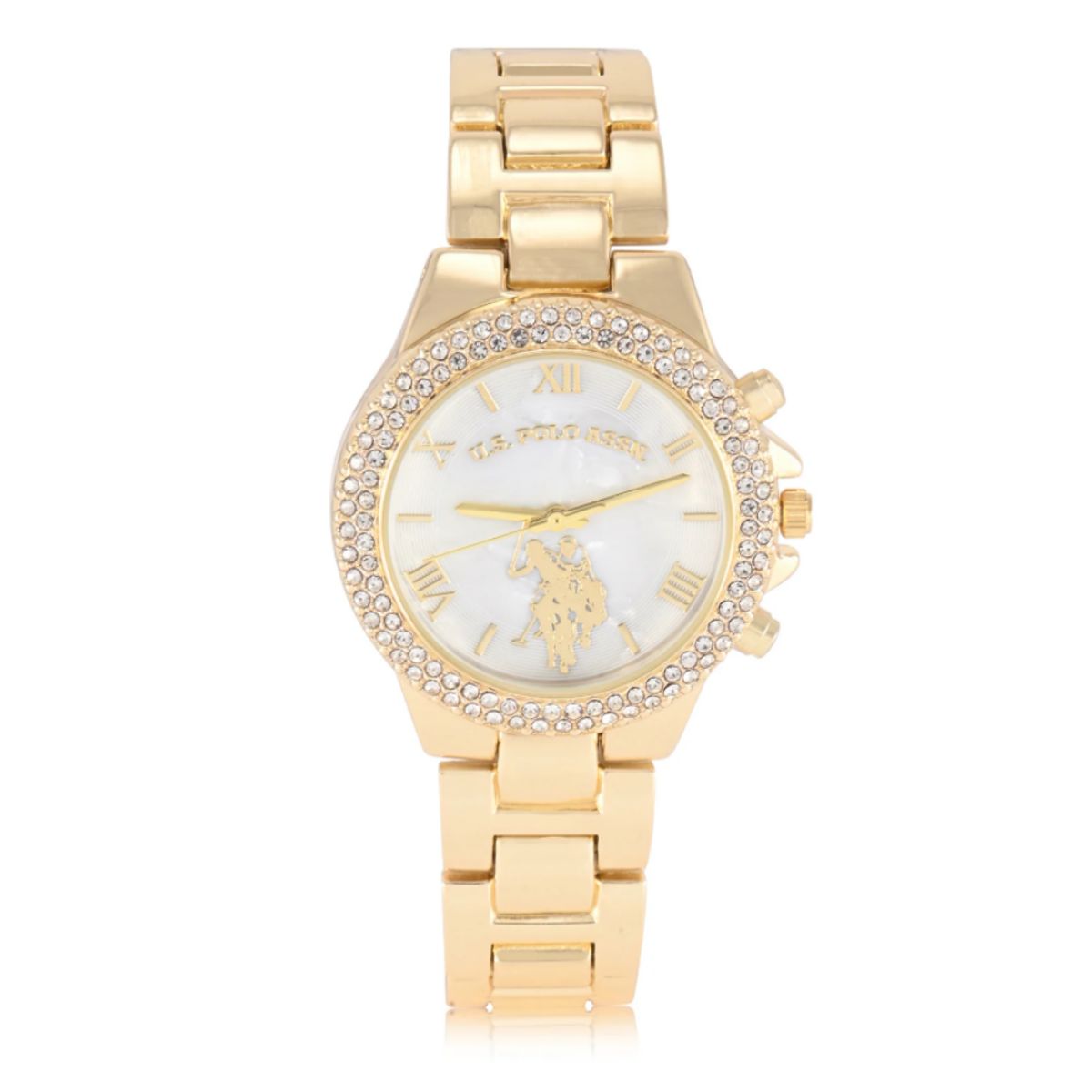 US POLO ASSN - RELOJ DE MUJER U.S. POLO ASSN. LADIES GOLD EMBELLISHED LINK WATCH