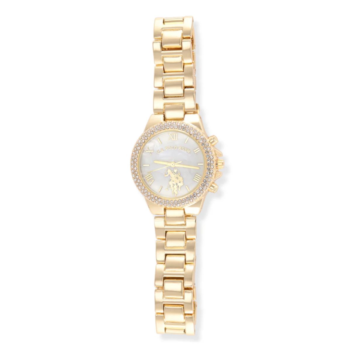 US POLO ASSN - RELOJ DE MUJER U.S. POLO ASSN. LADIES GOLD EMBELLISHED LINK WATCH